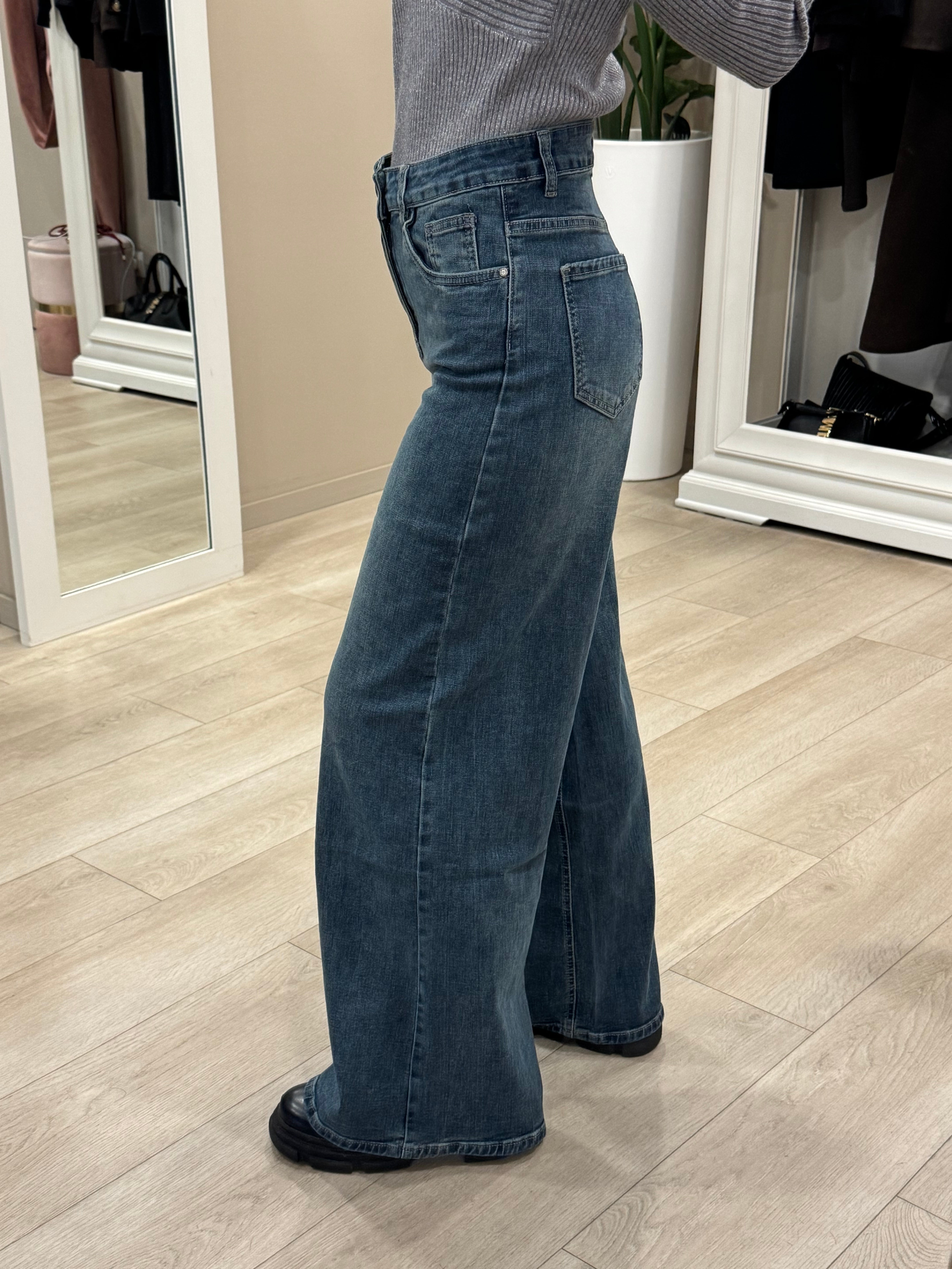 Jeans palazzo blu light