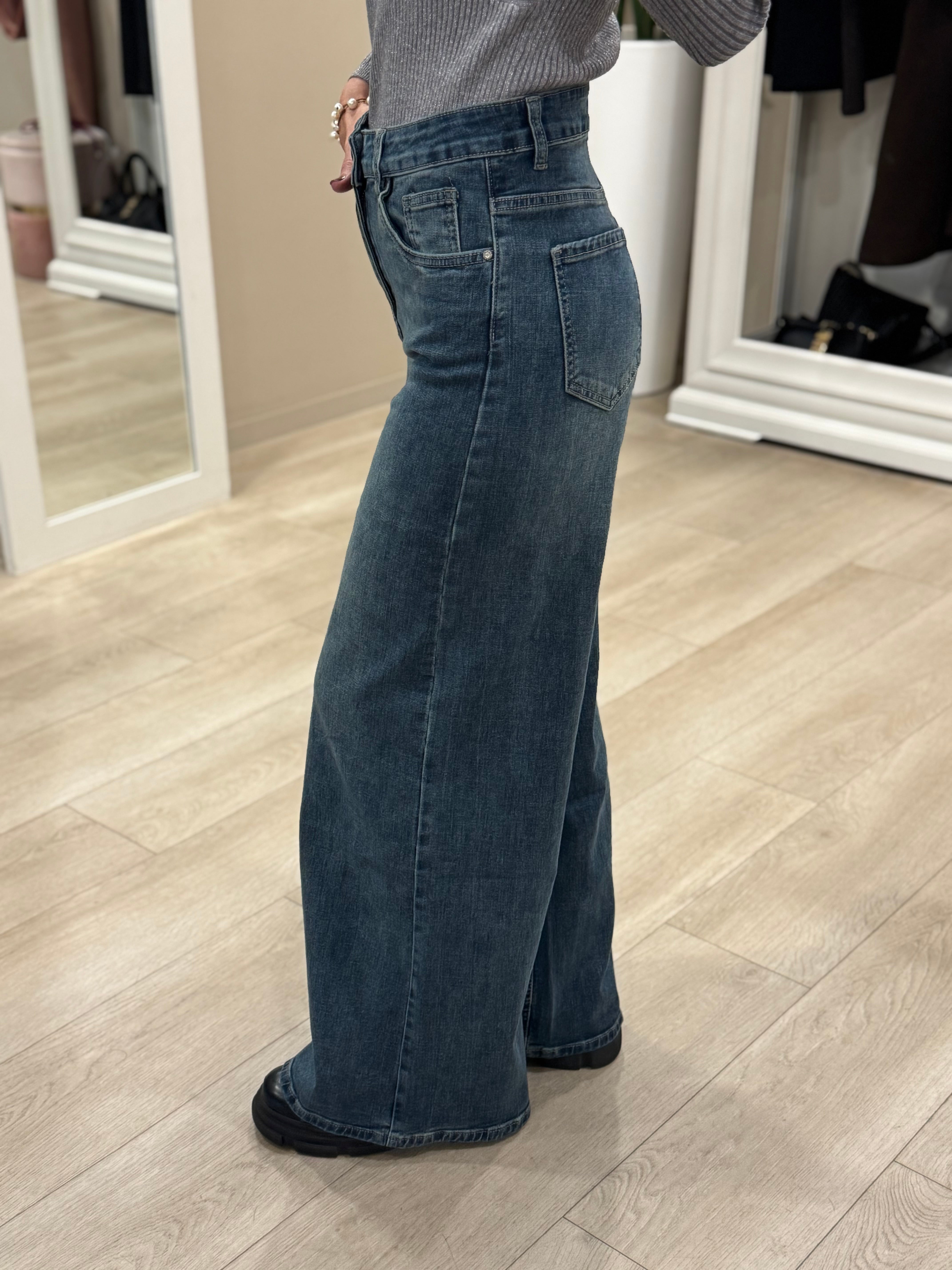 Jeans palazzo blu light