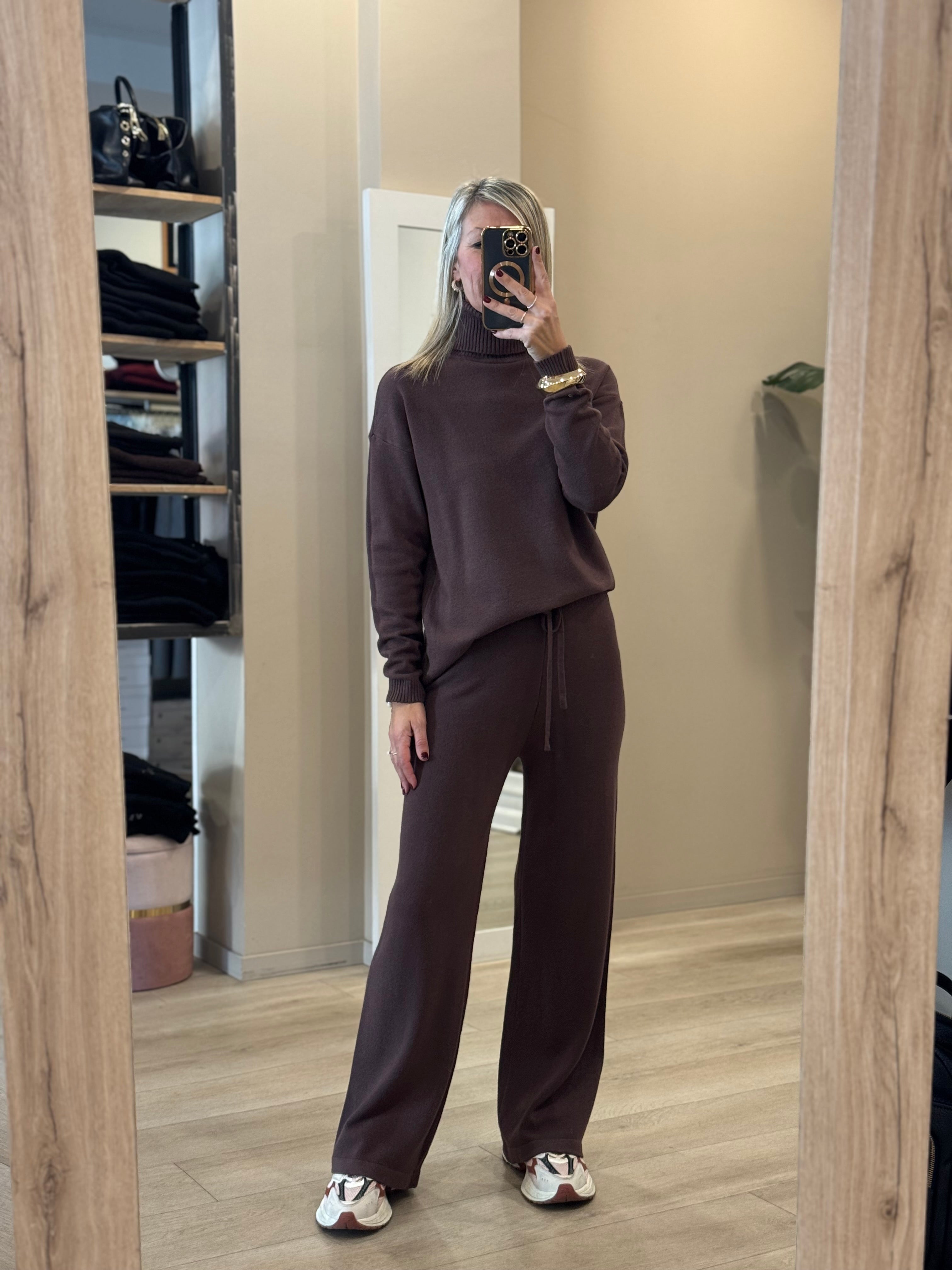 Coordinato in maglia dolcevita