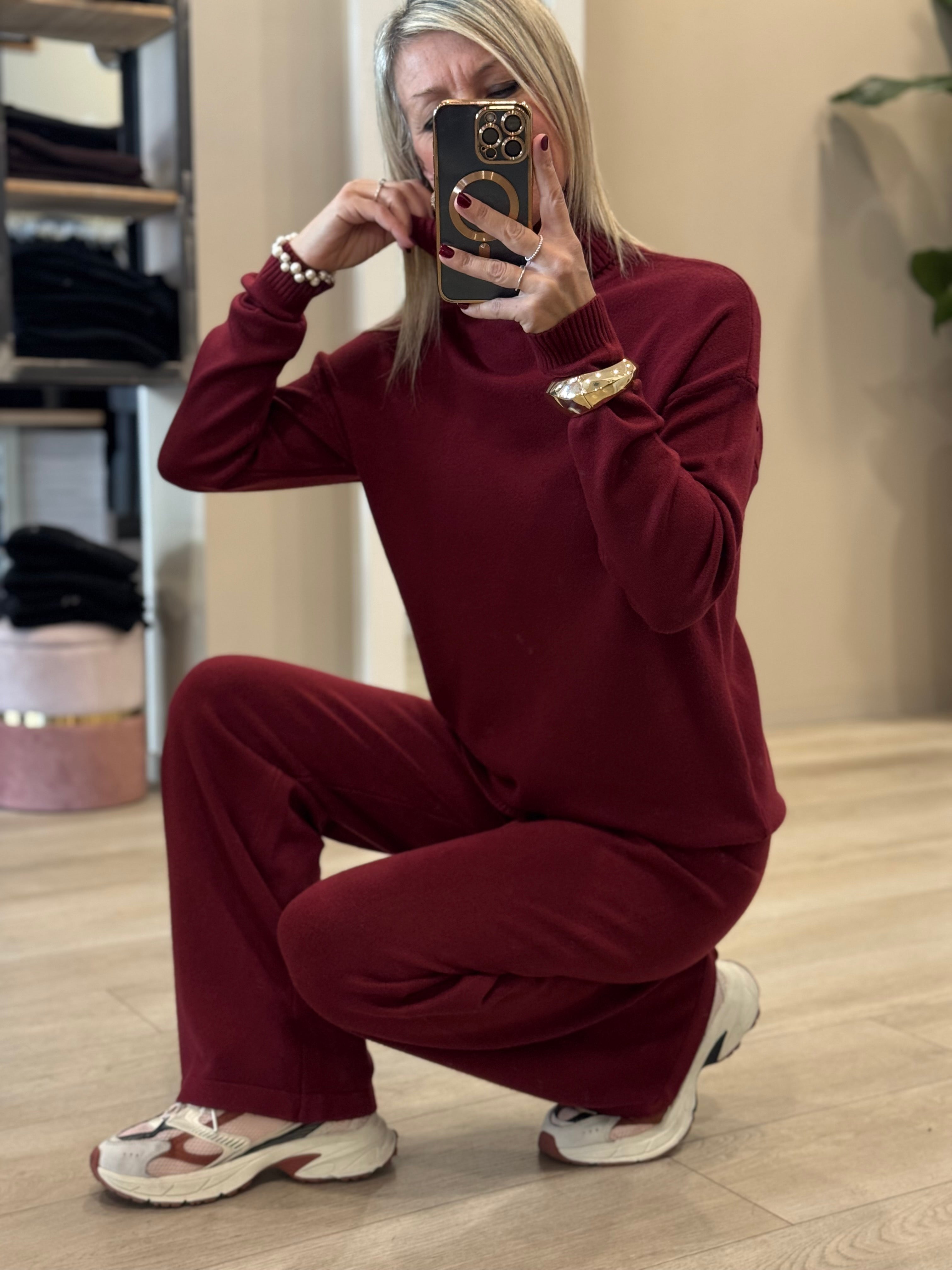 Coordinato in maglia dolcevita