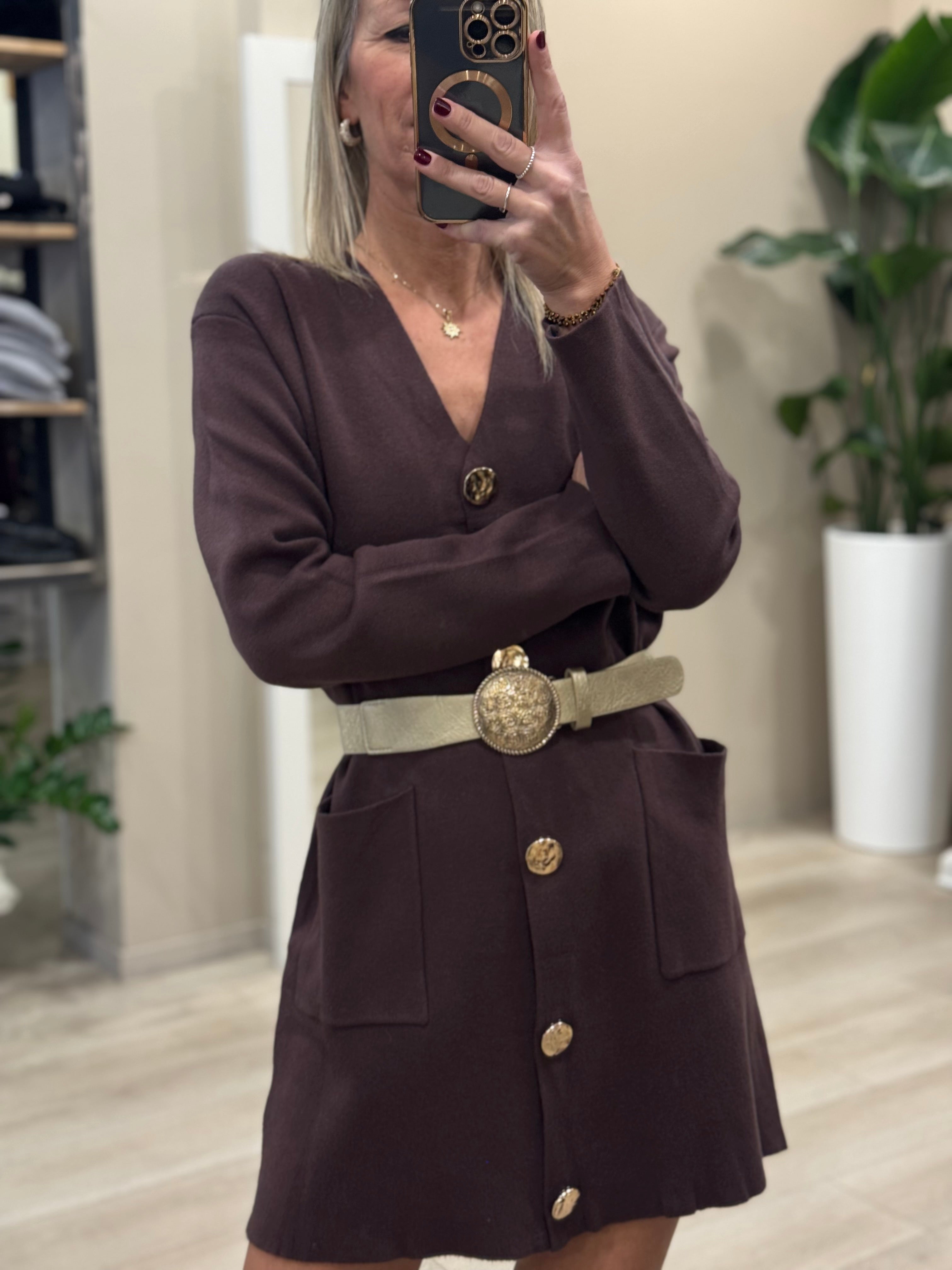 Abito cardigan in maglia