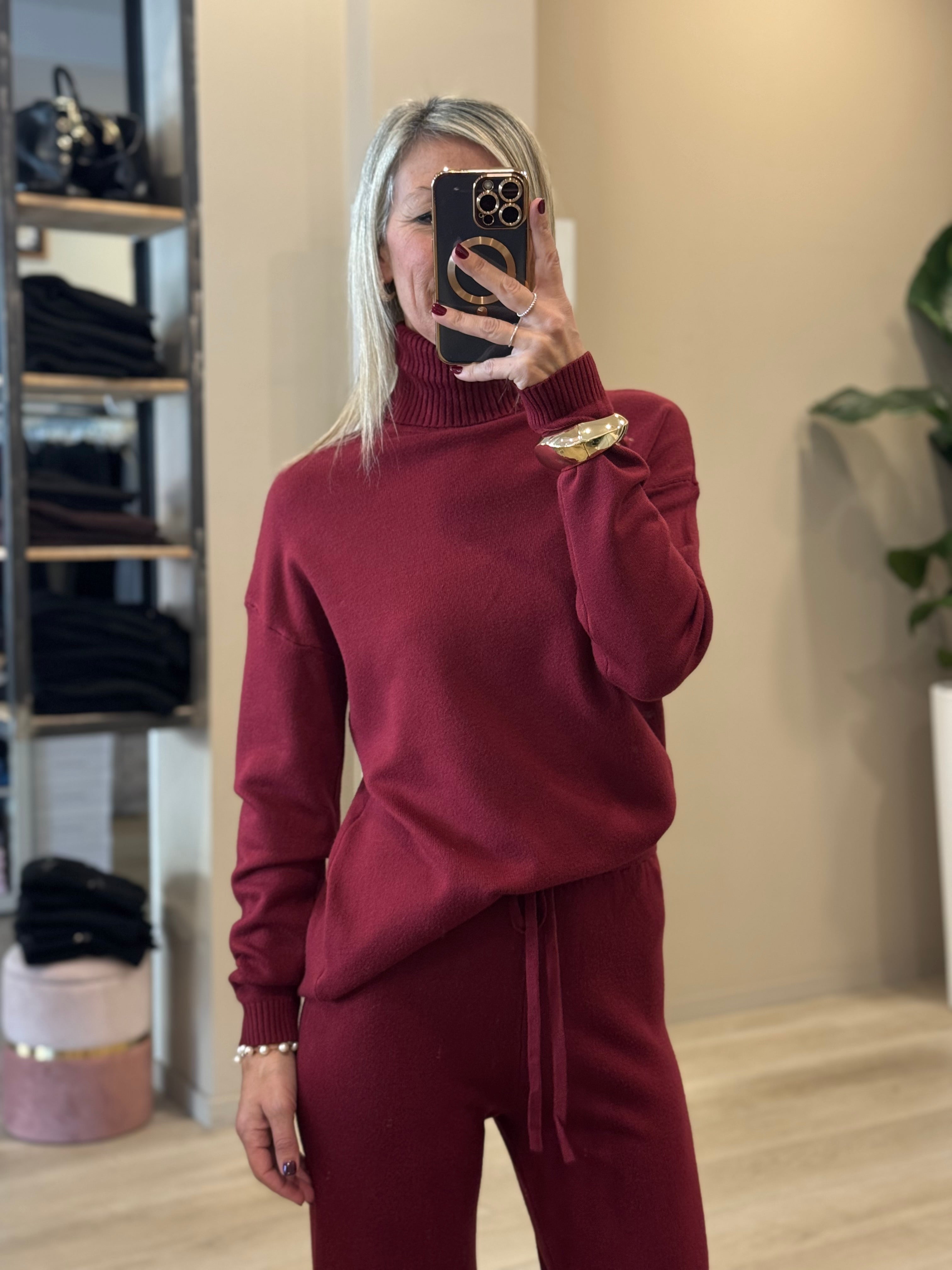 Coordinato in maglia dolcevita