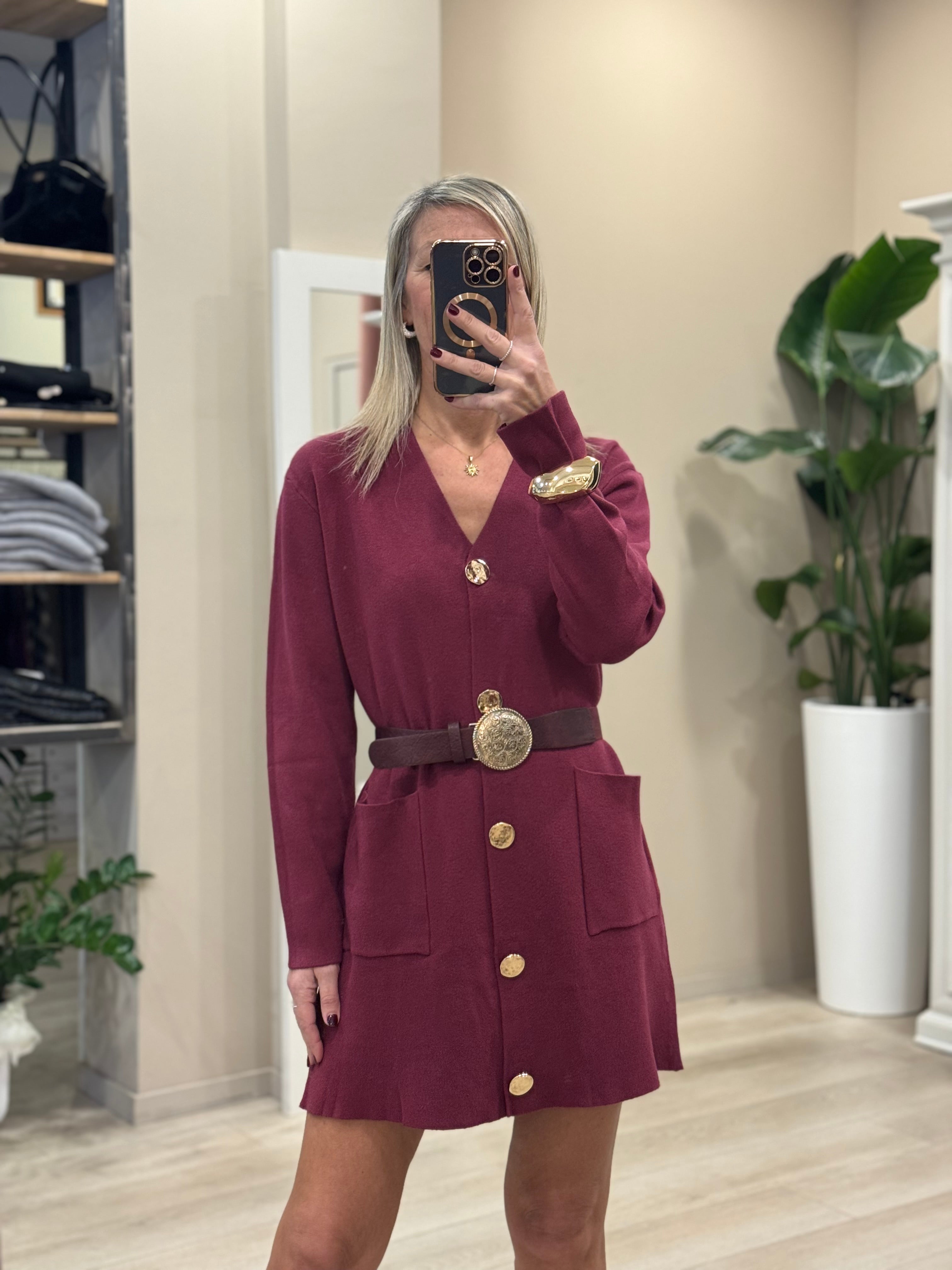 Abito cardigan in maglia