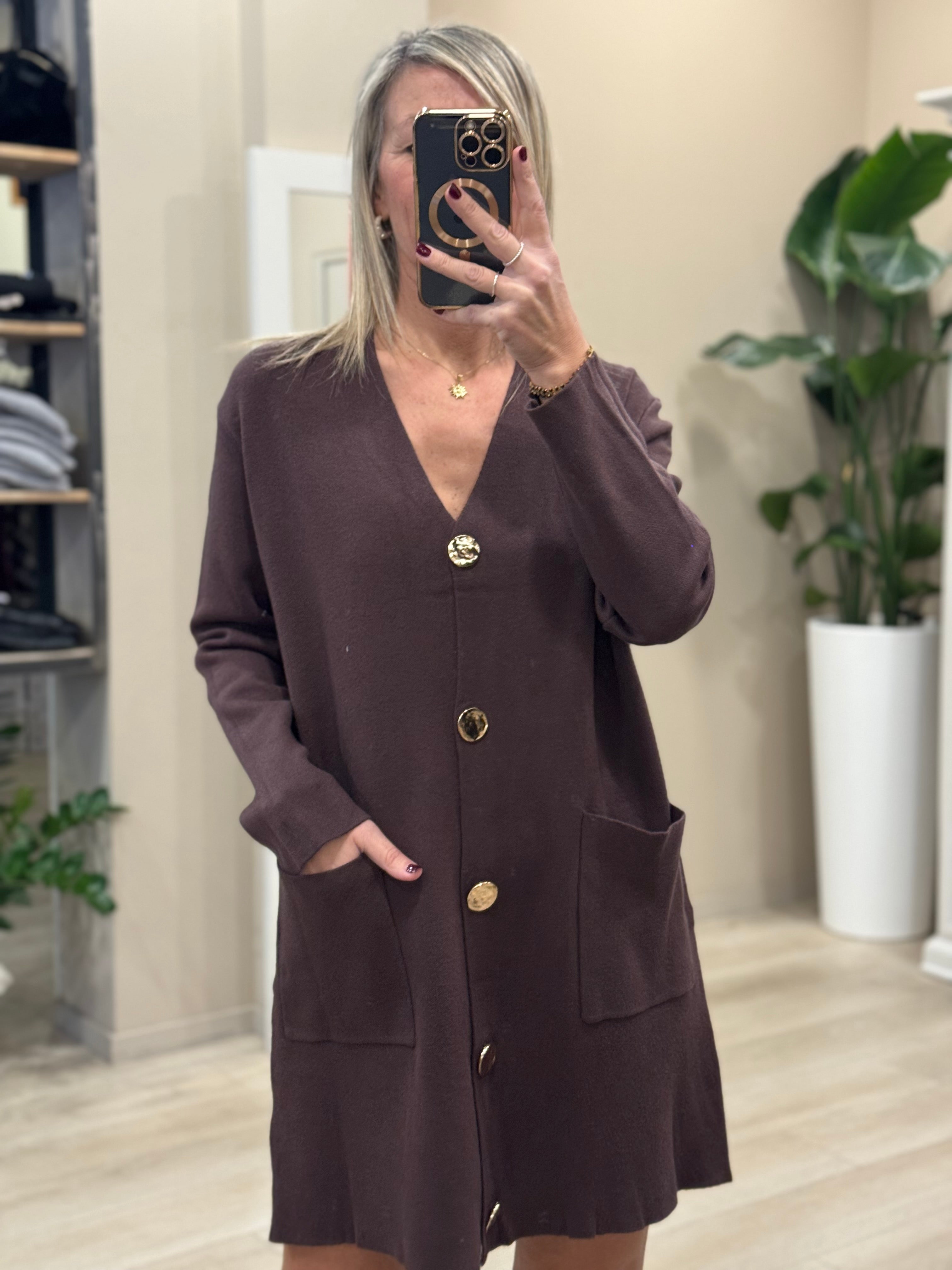 Abito cardigan in maglia