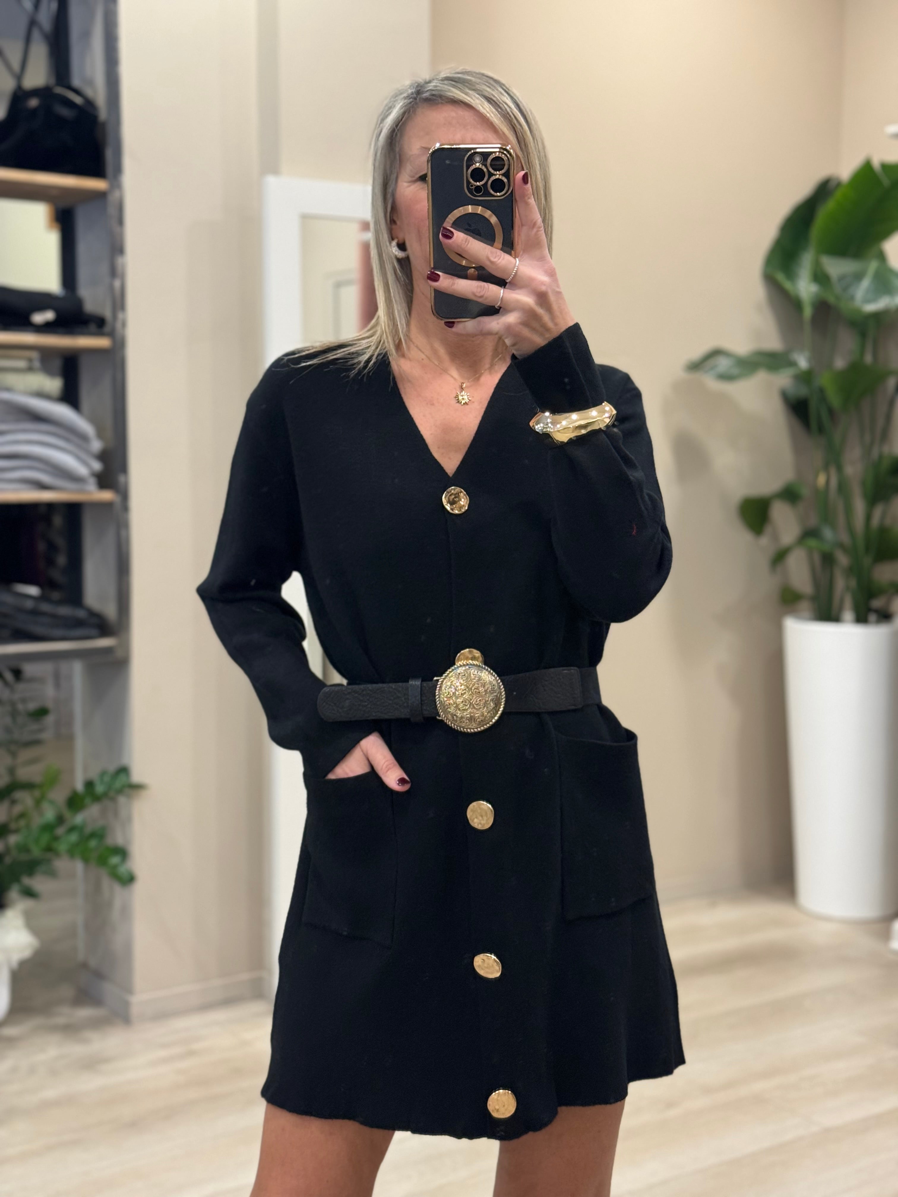 Abito cardigan in maglia