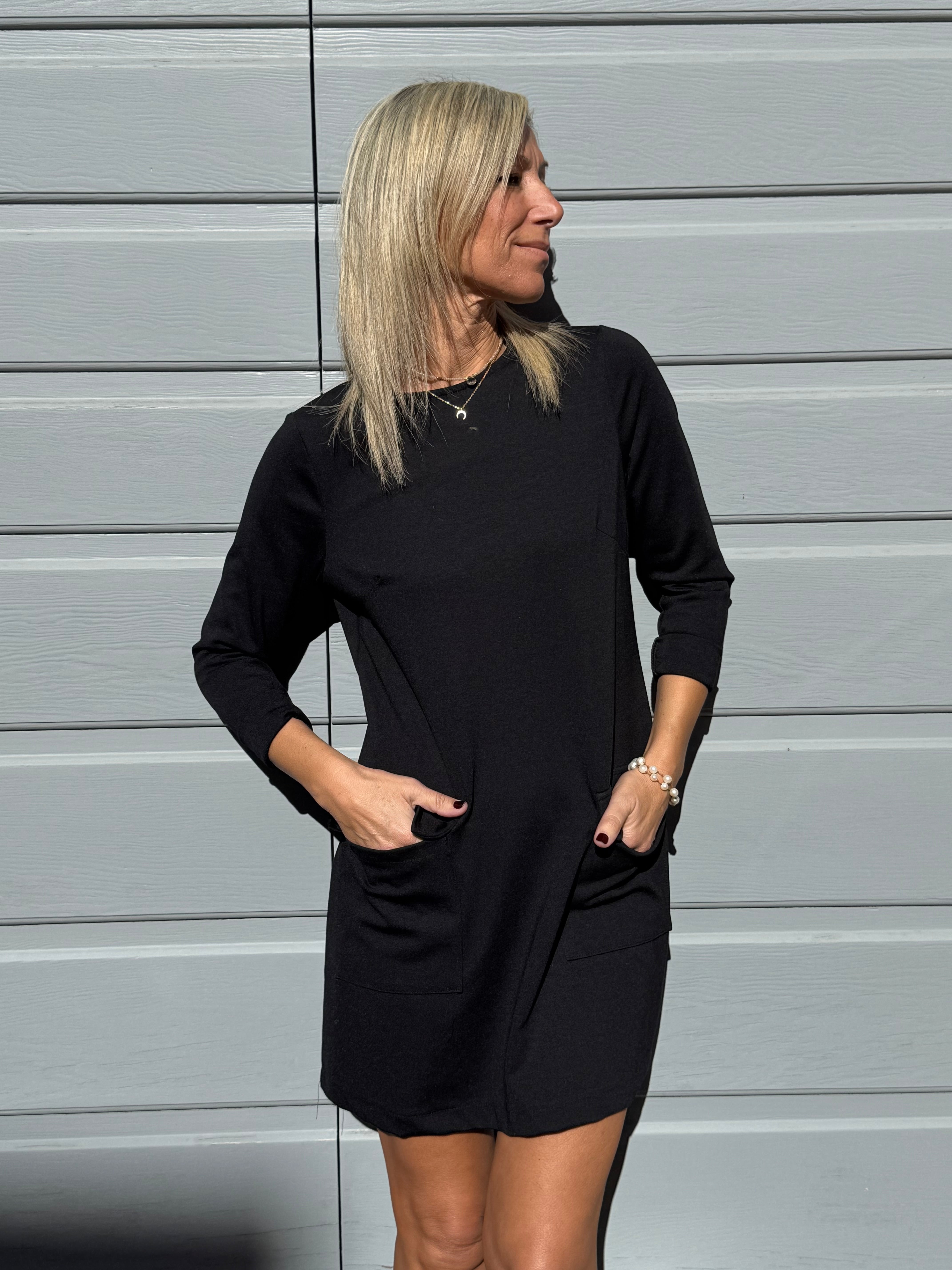 Abito tasche misto lana