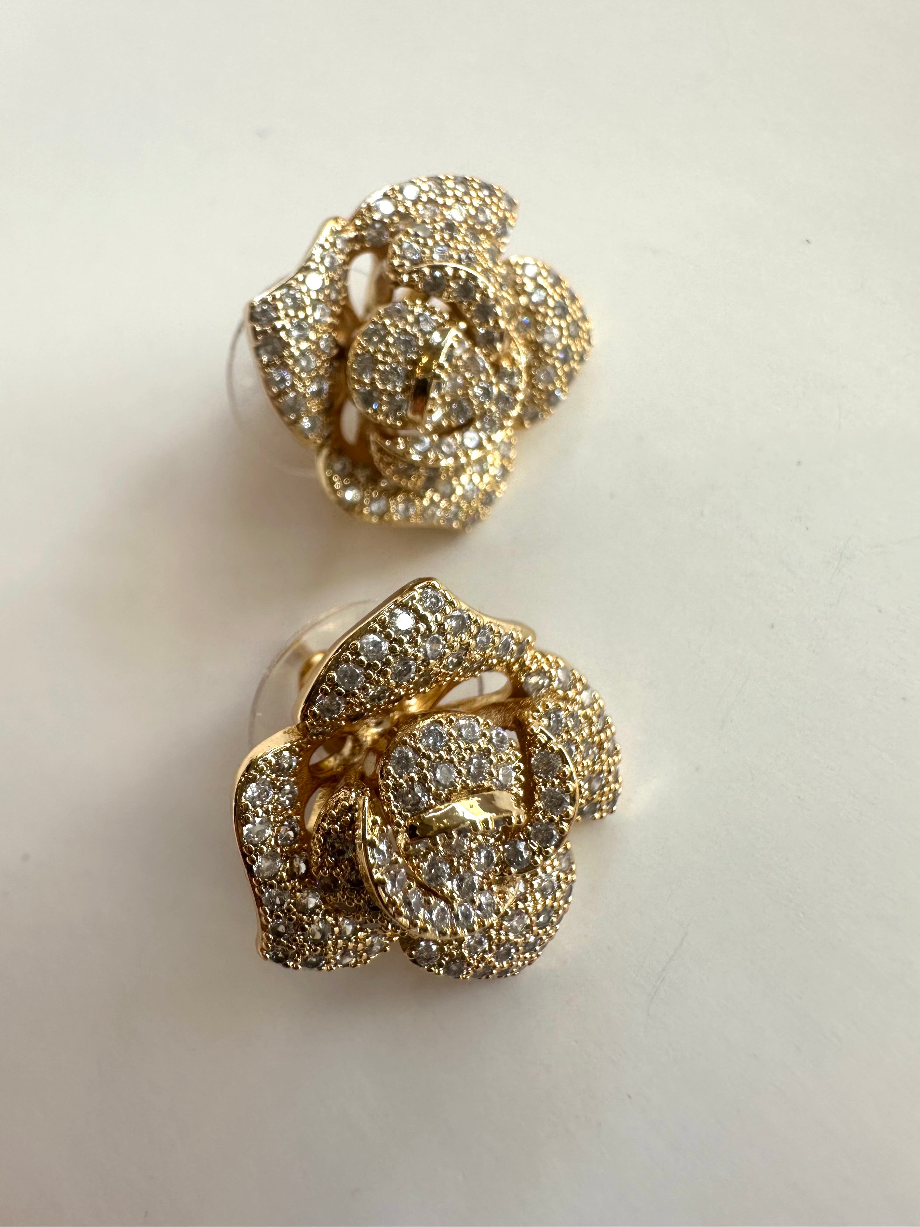 Orecchini rose strass