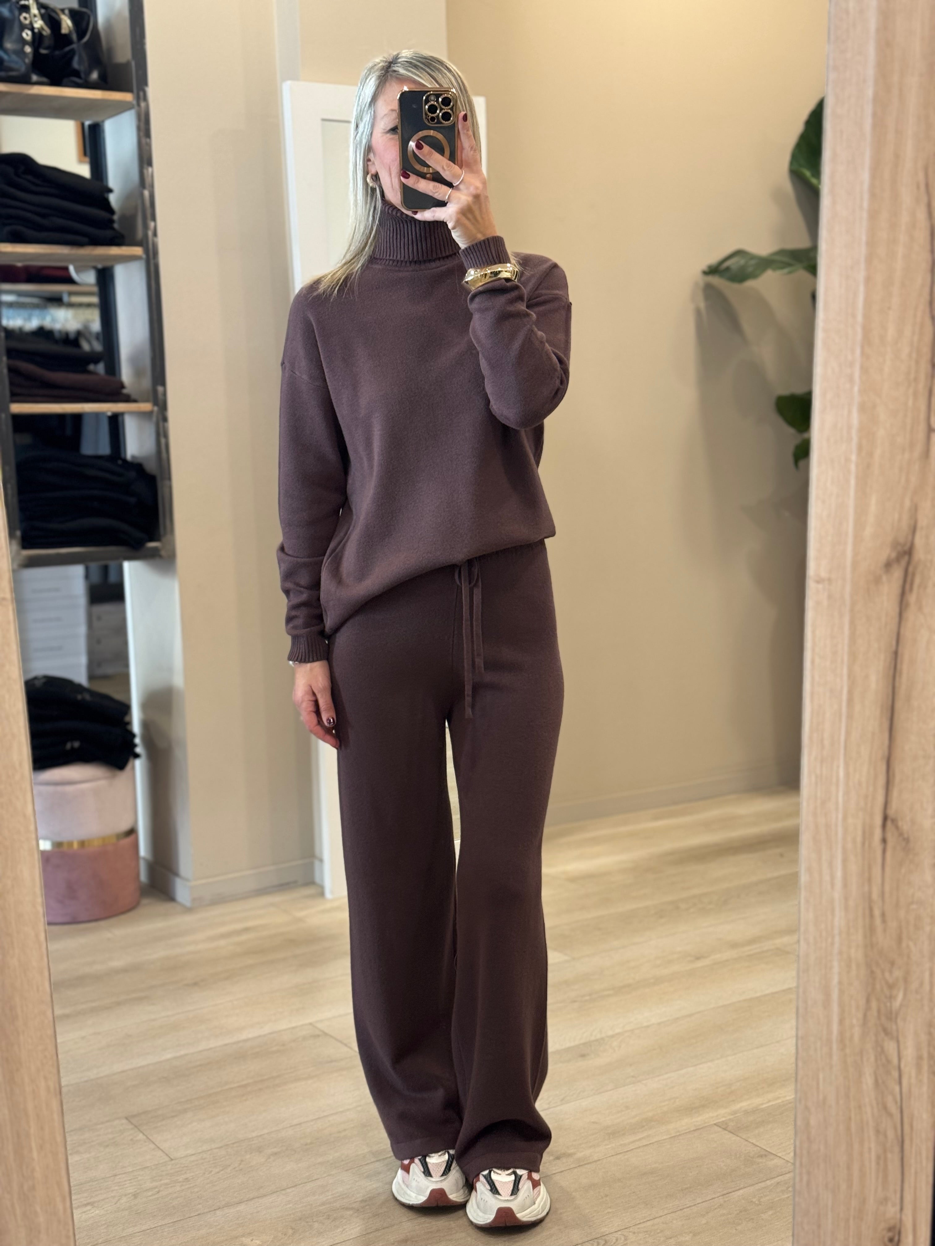 Coordinato in maglia dolcevita