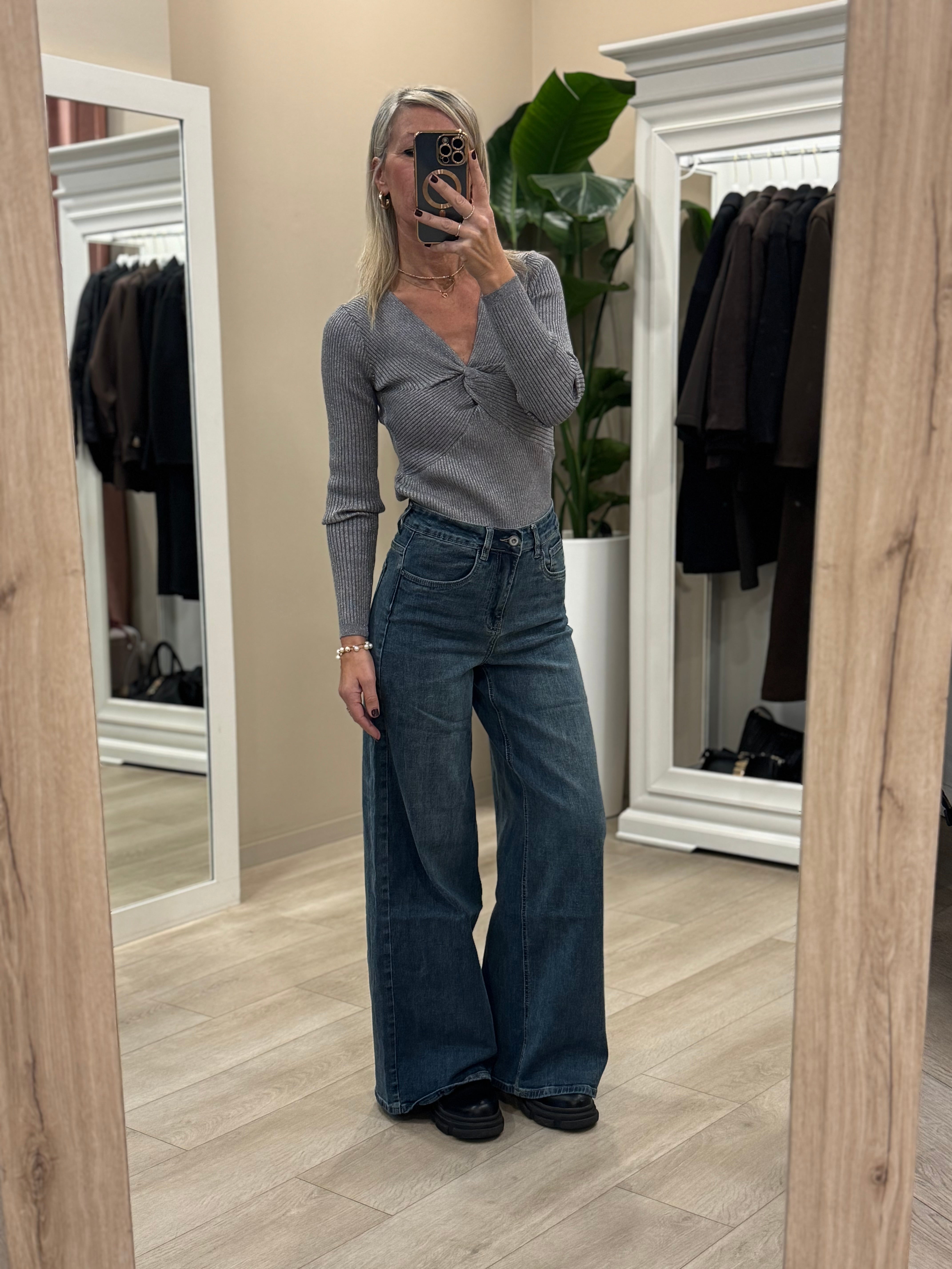 Jeans palazzo blu light