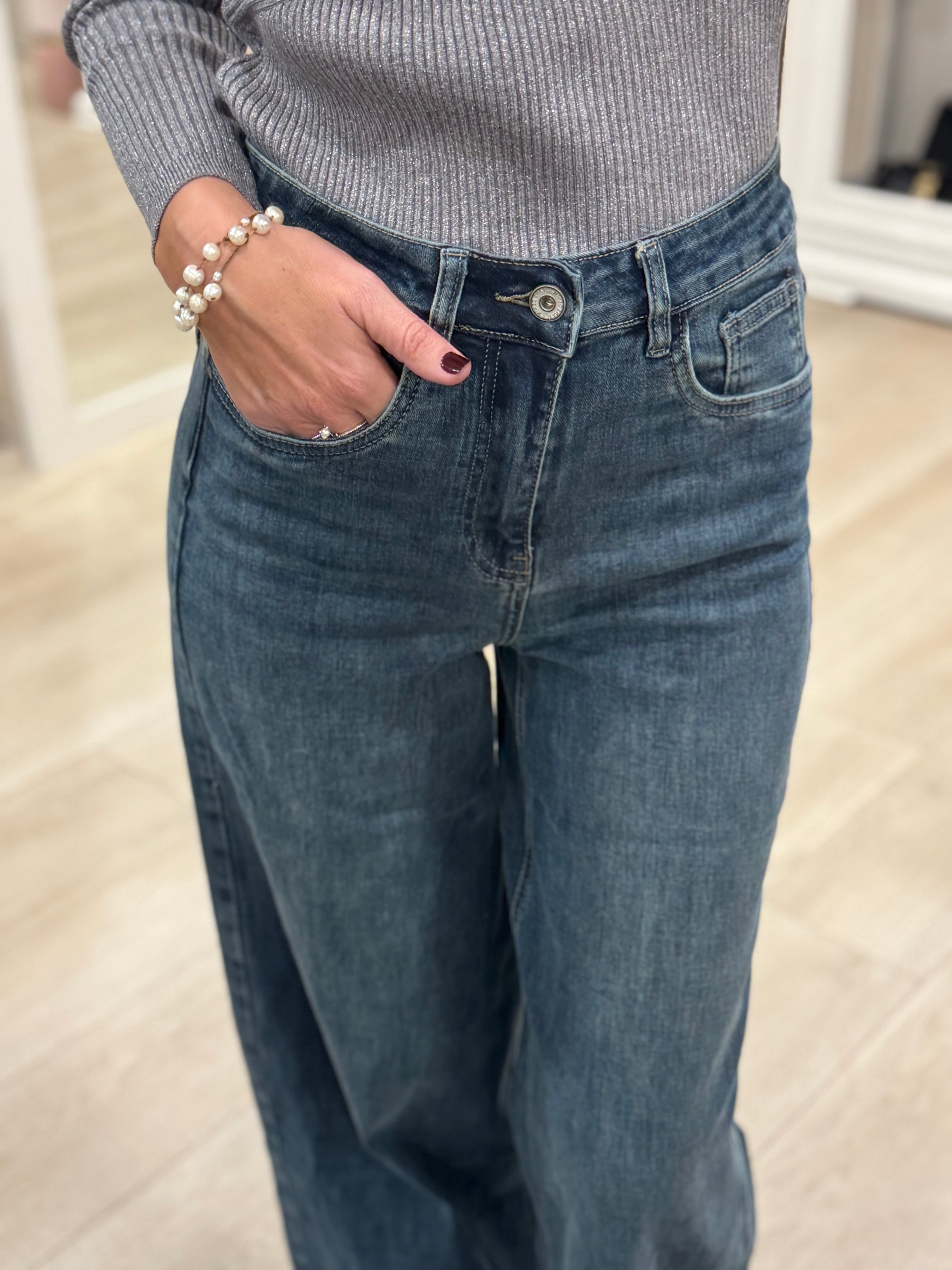 Jeans palazzo blu light