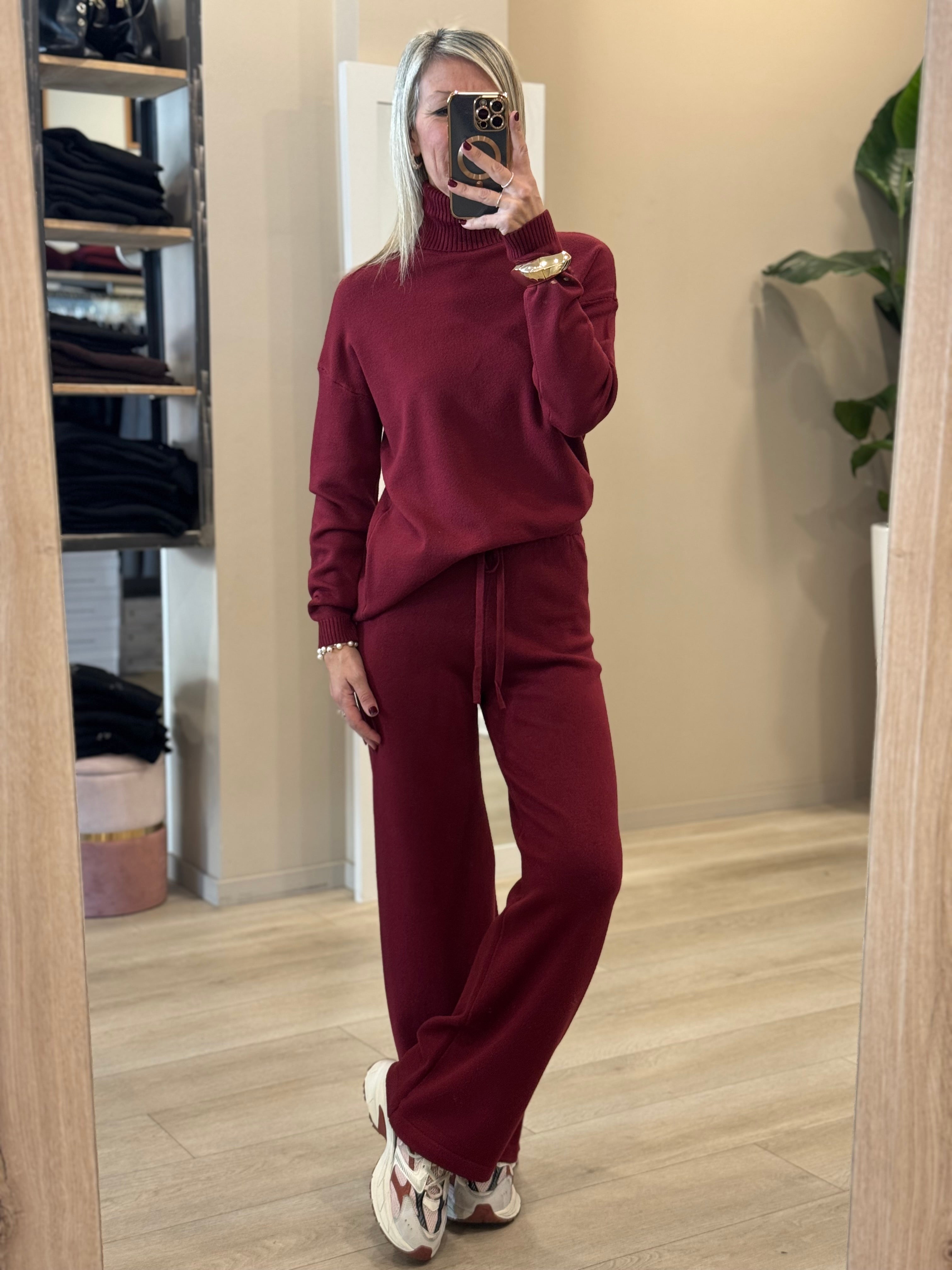 Coordinato in maglia dolcevita