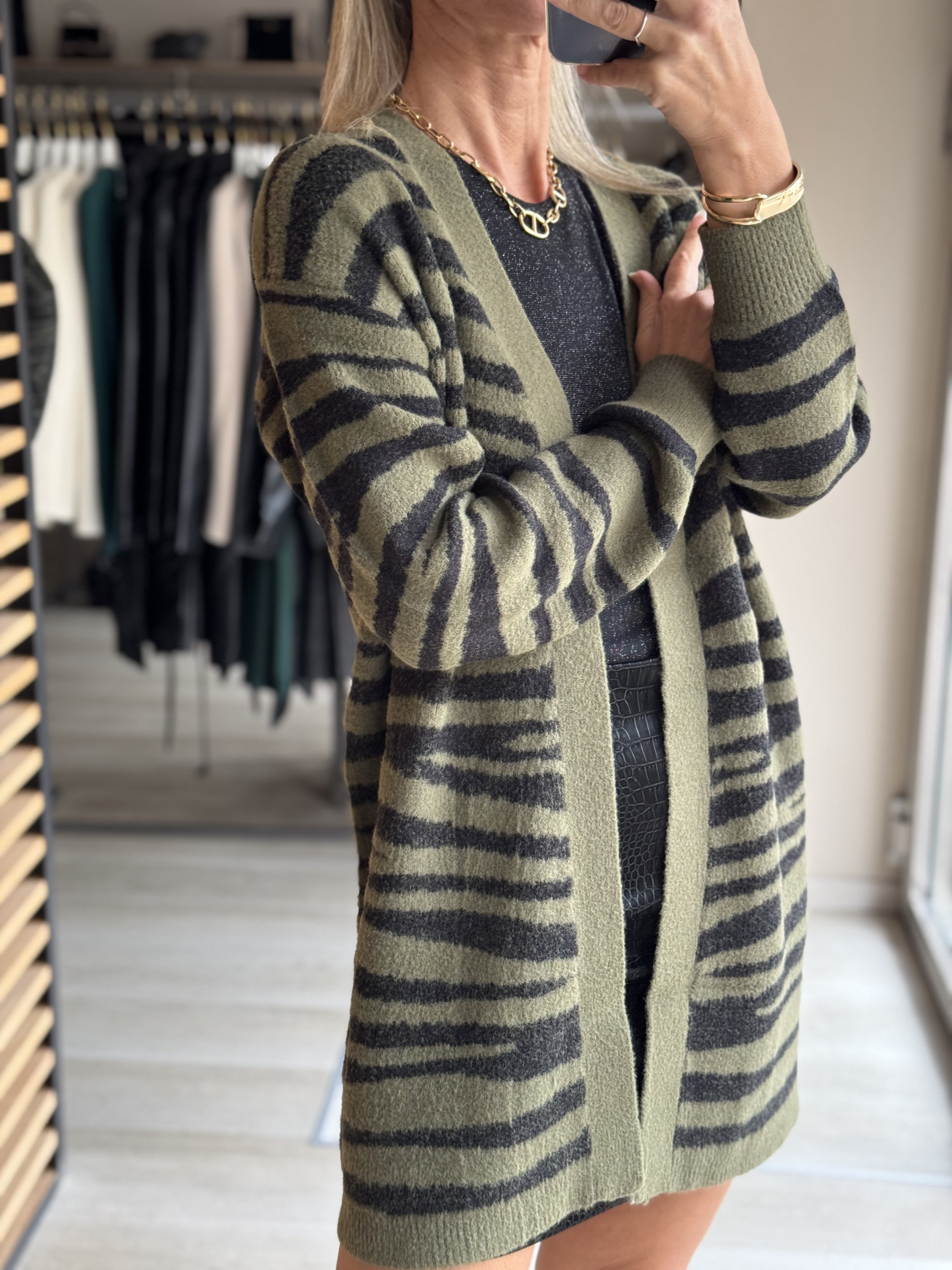 Cardigan zebrato