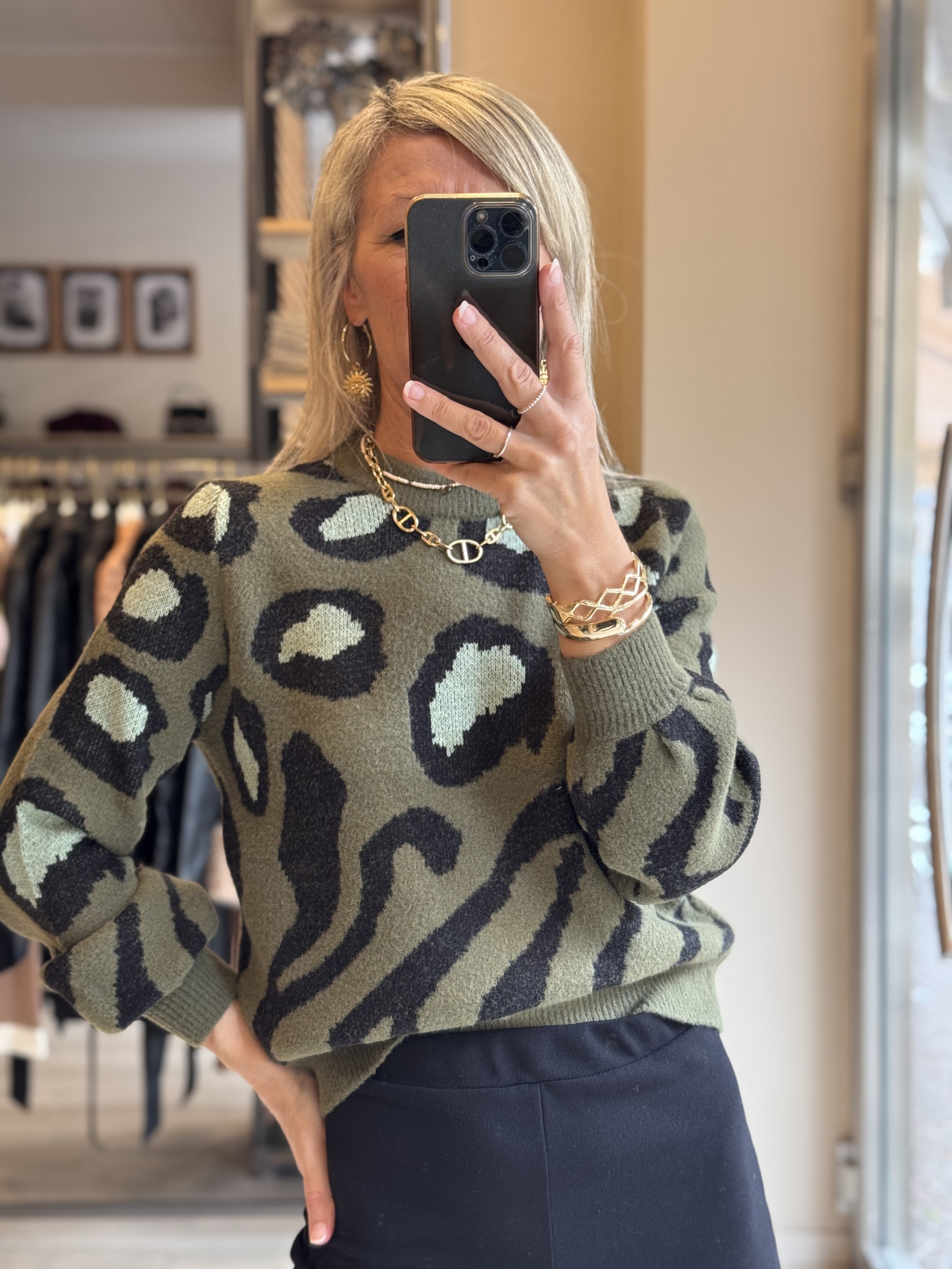Maglione Animalier Girocollo