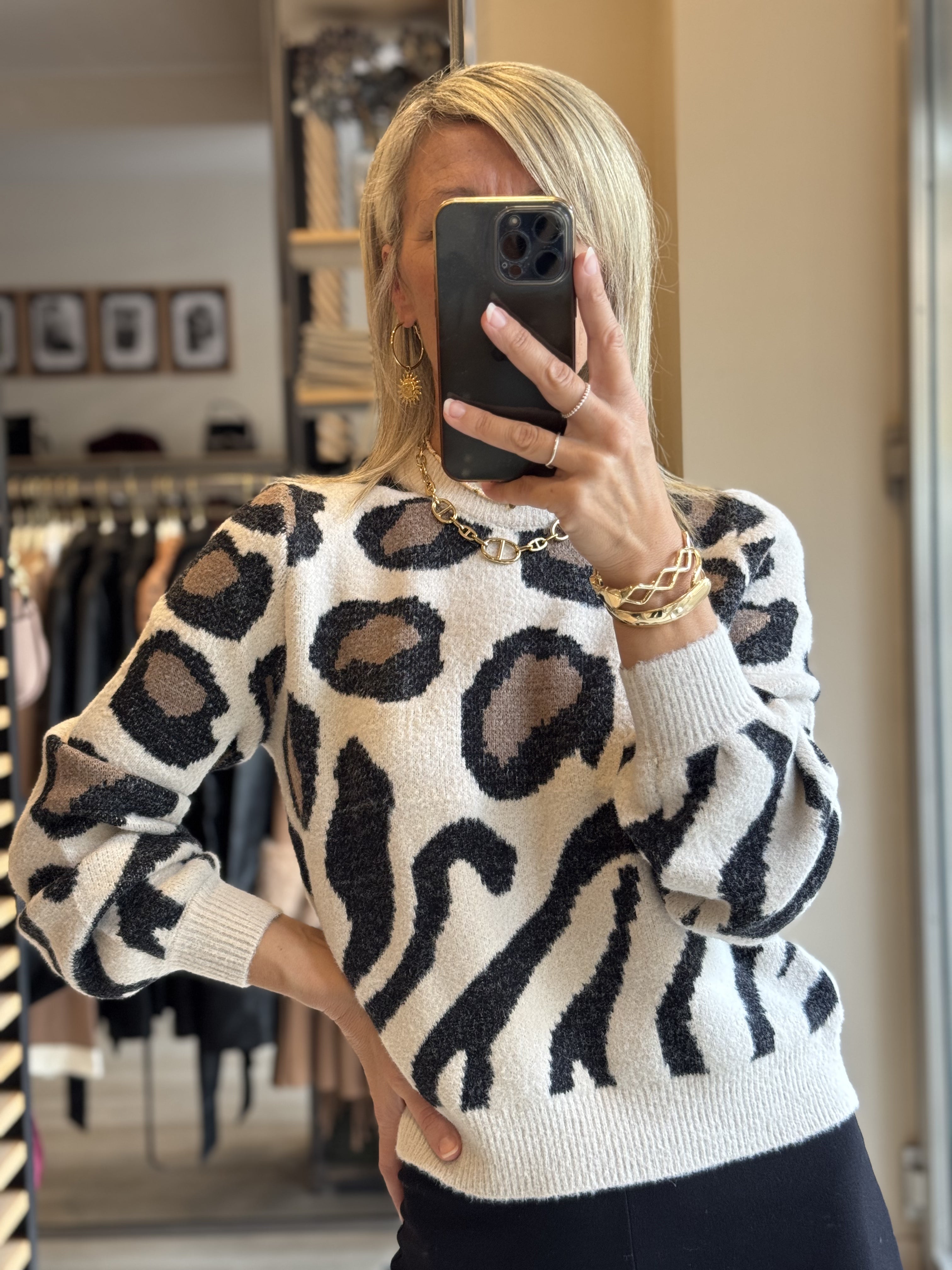 Maglione Animalier Girocollo
