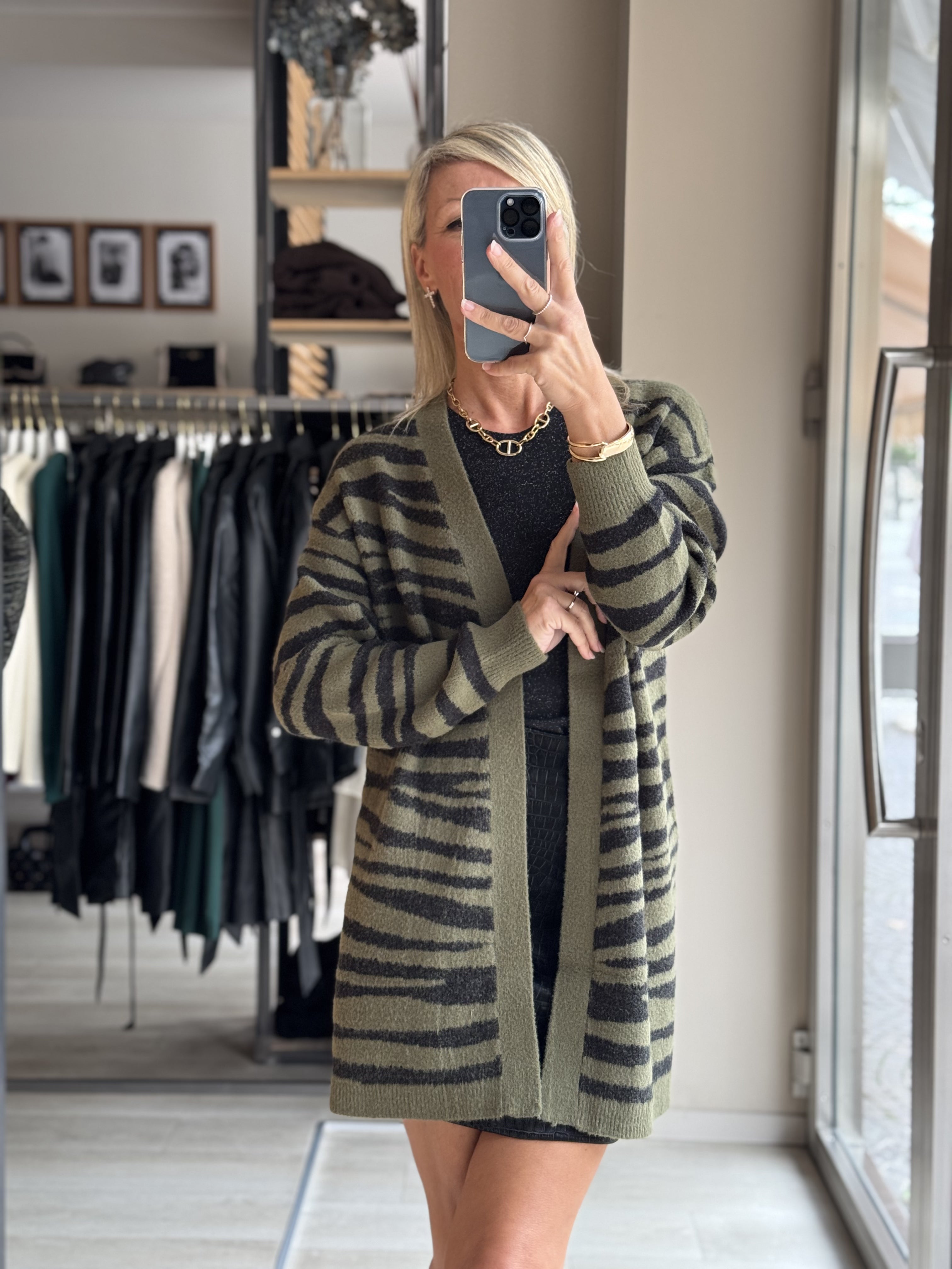 Cardigan zebrato