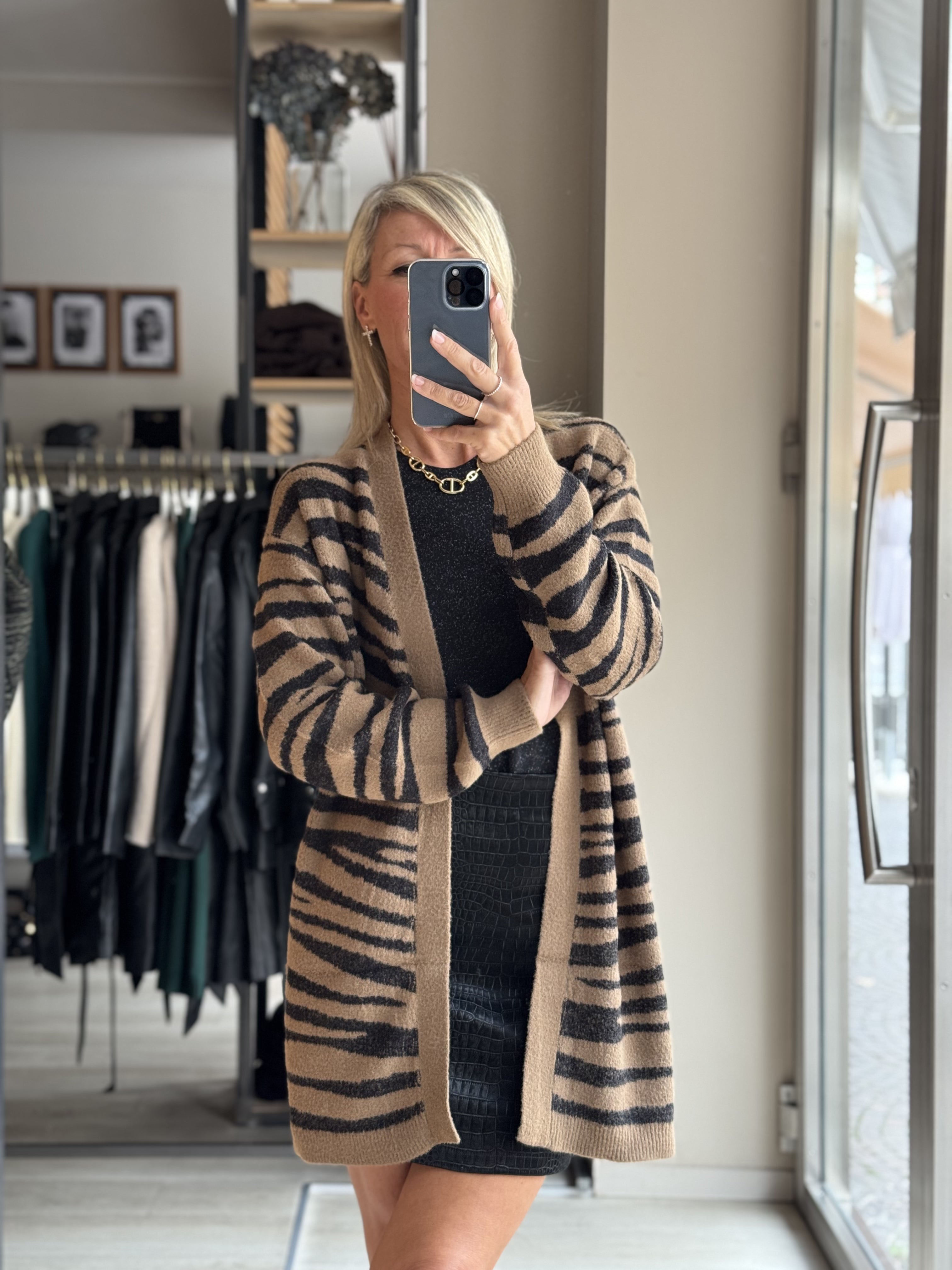 Cardigan zebrato