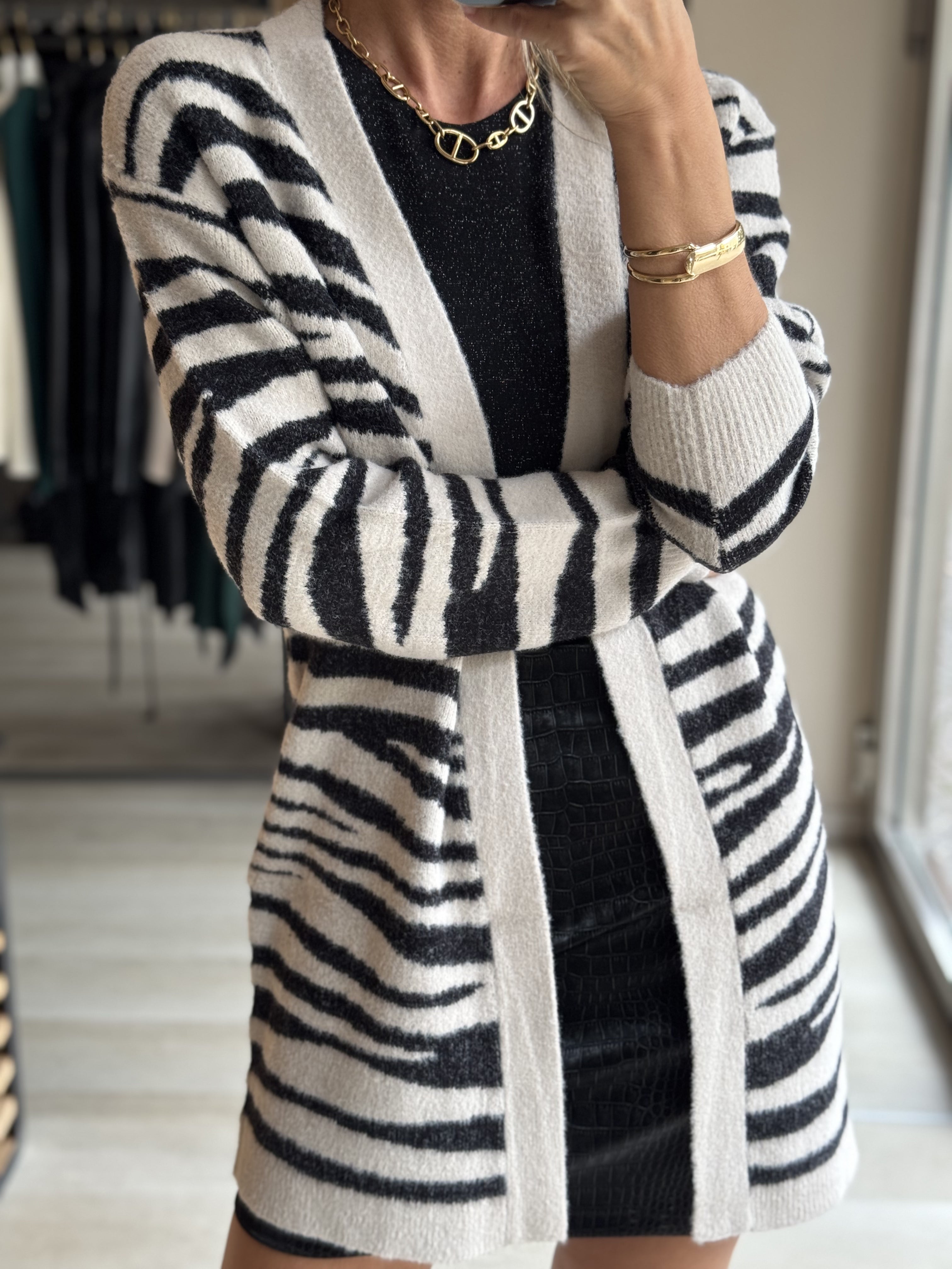 Cardigan zebrato