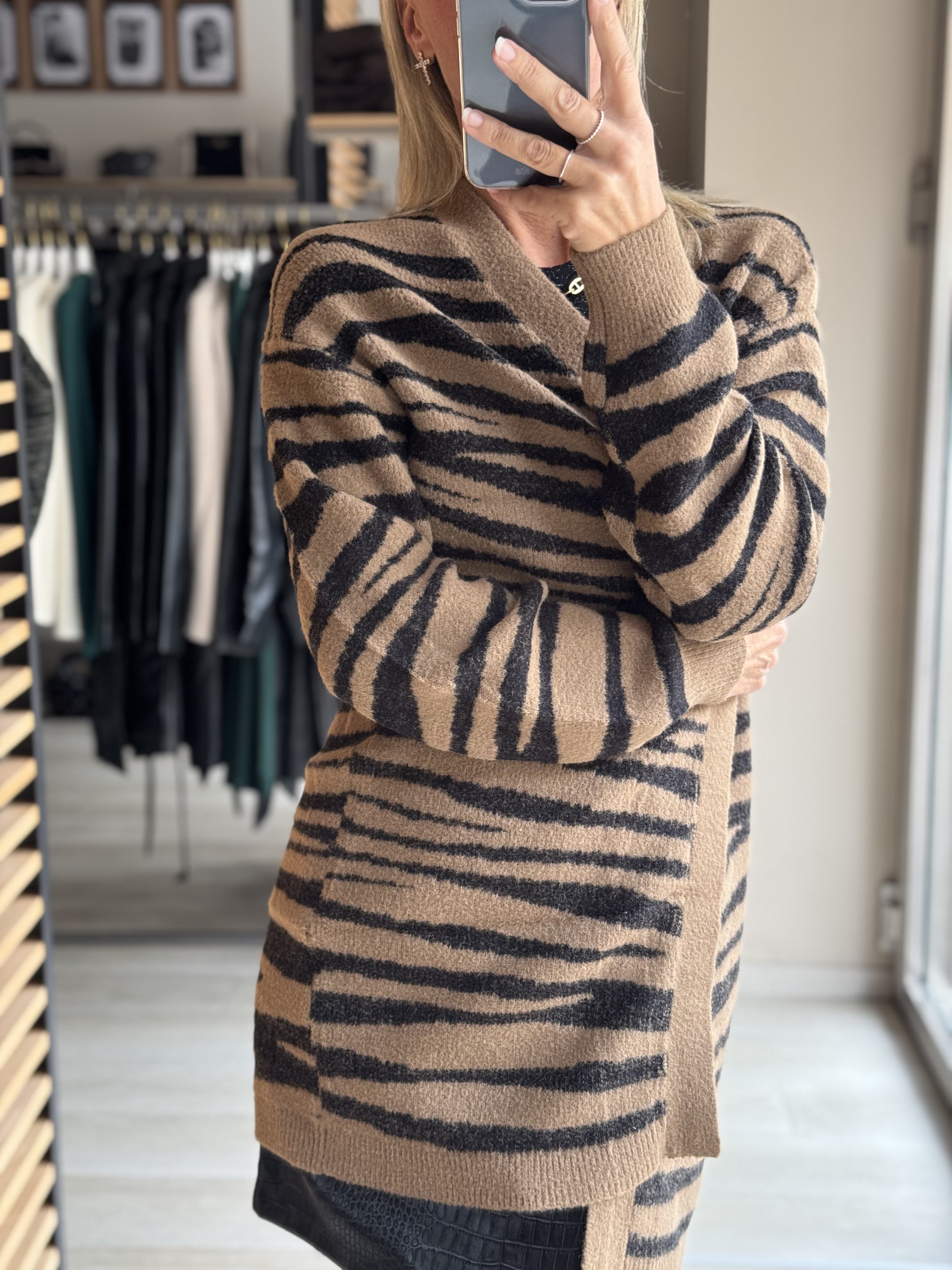 Cardigan zebrato