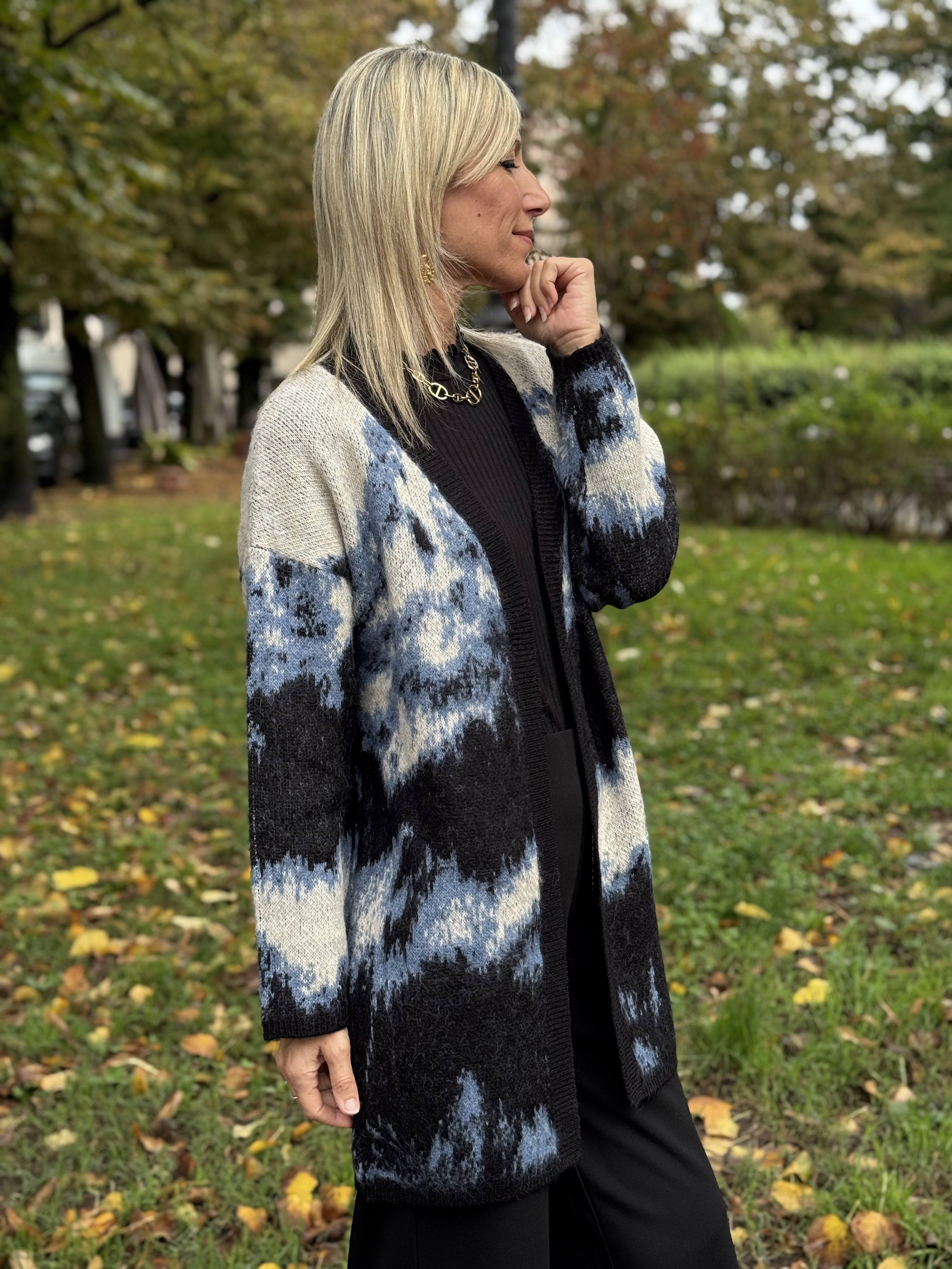 Cardigan variegato