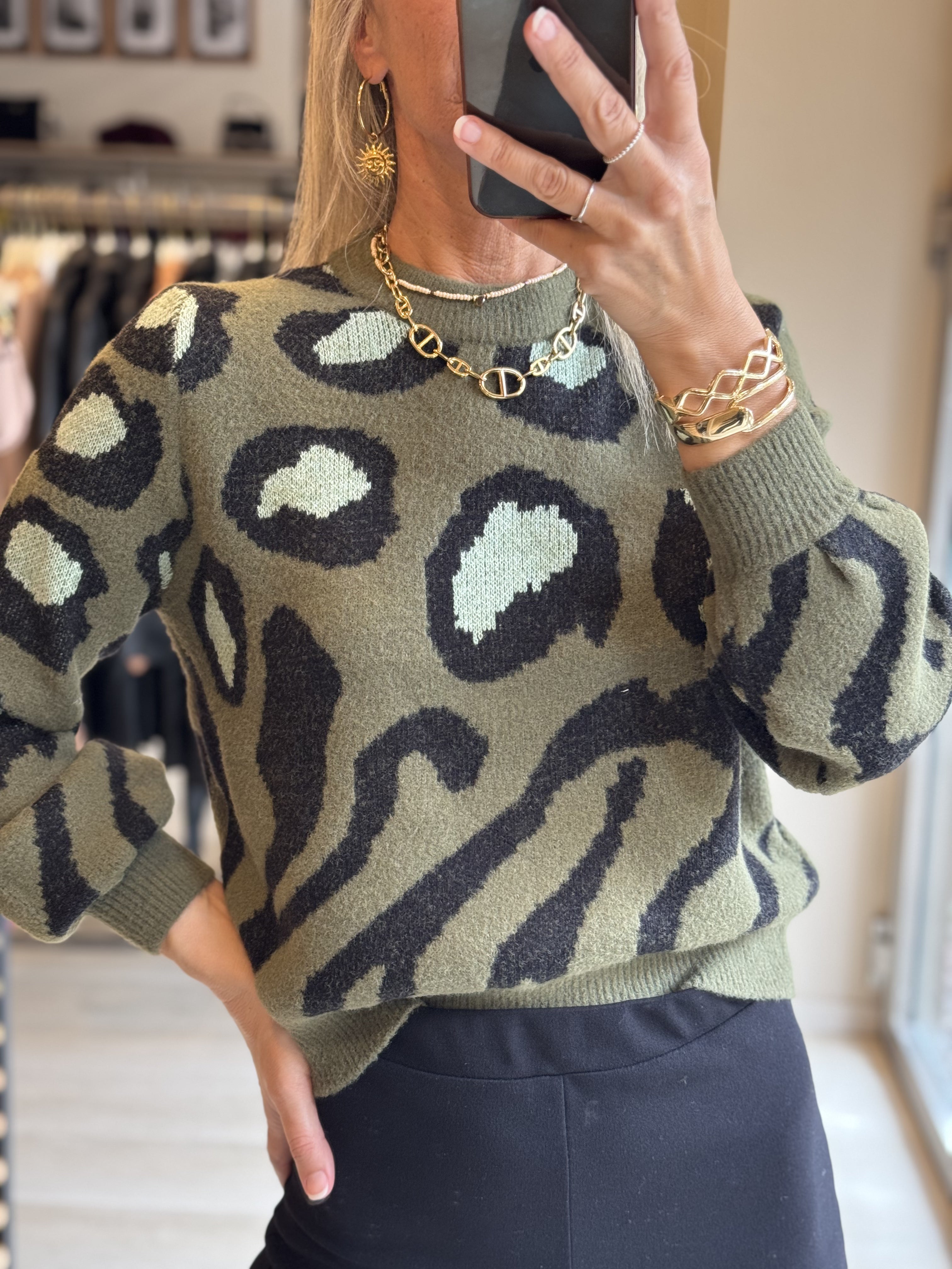 Maglione Animalier Girocollo