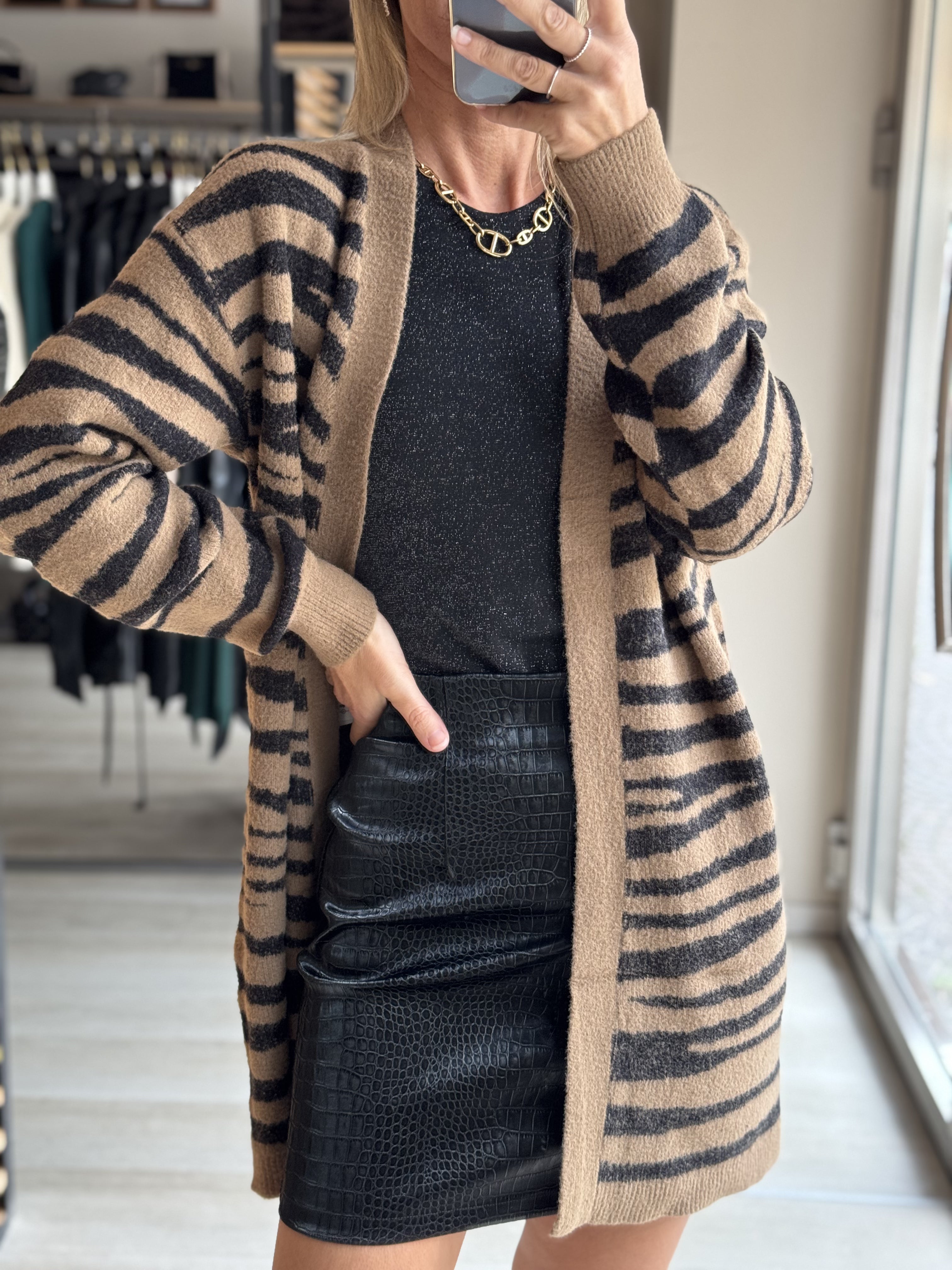 Cardigan zebrato