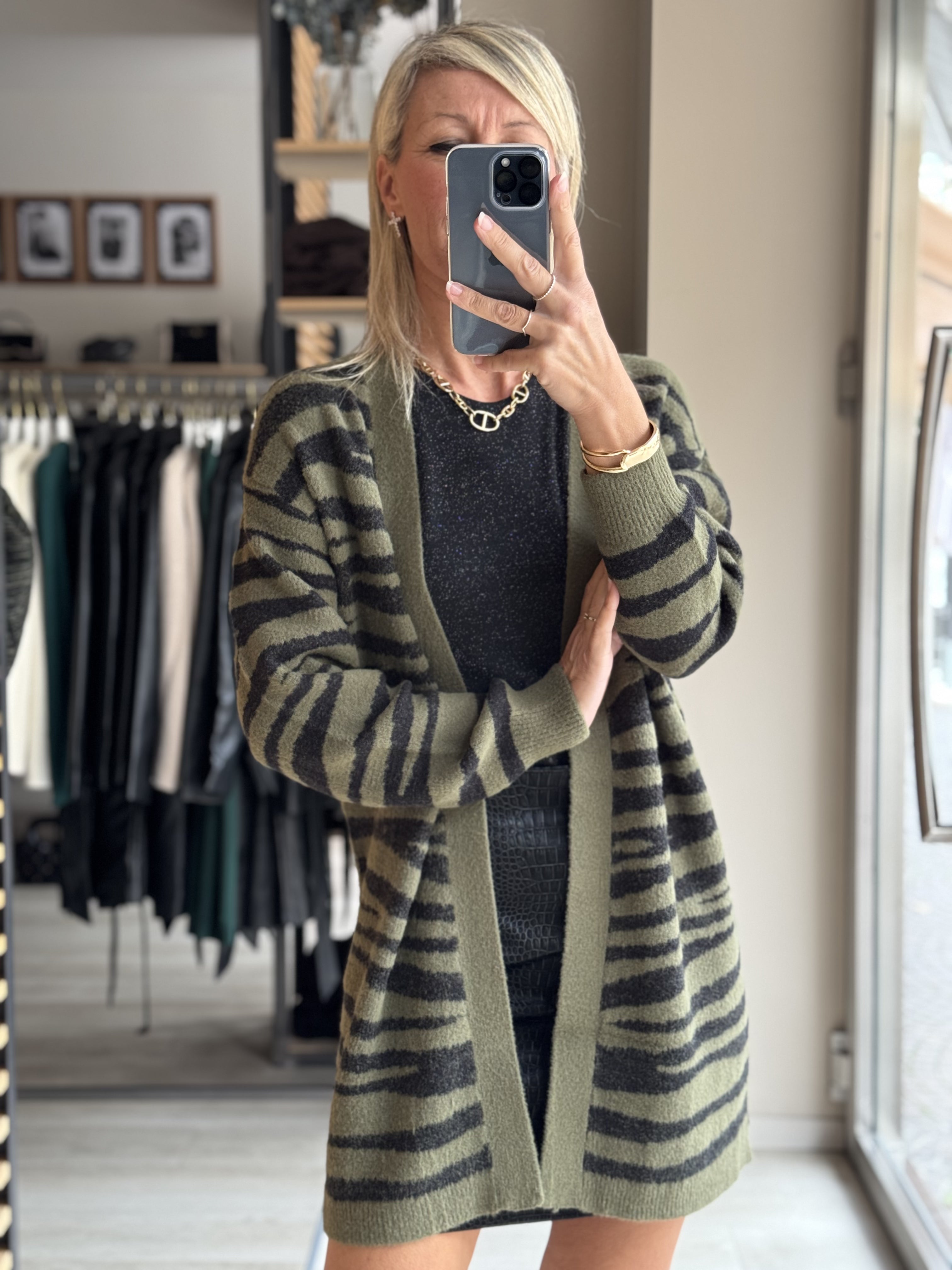 Cardigan zebrato