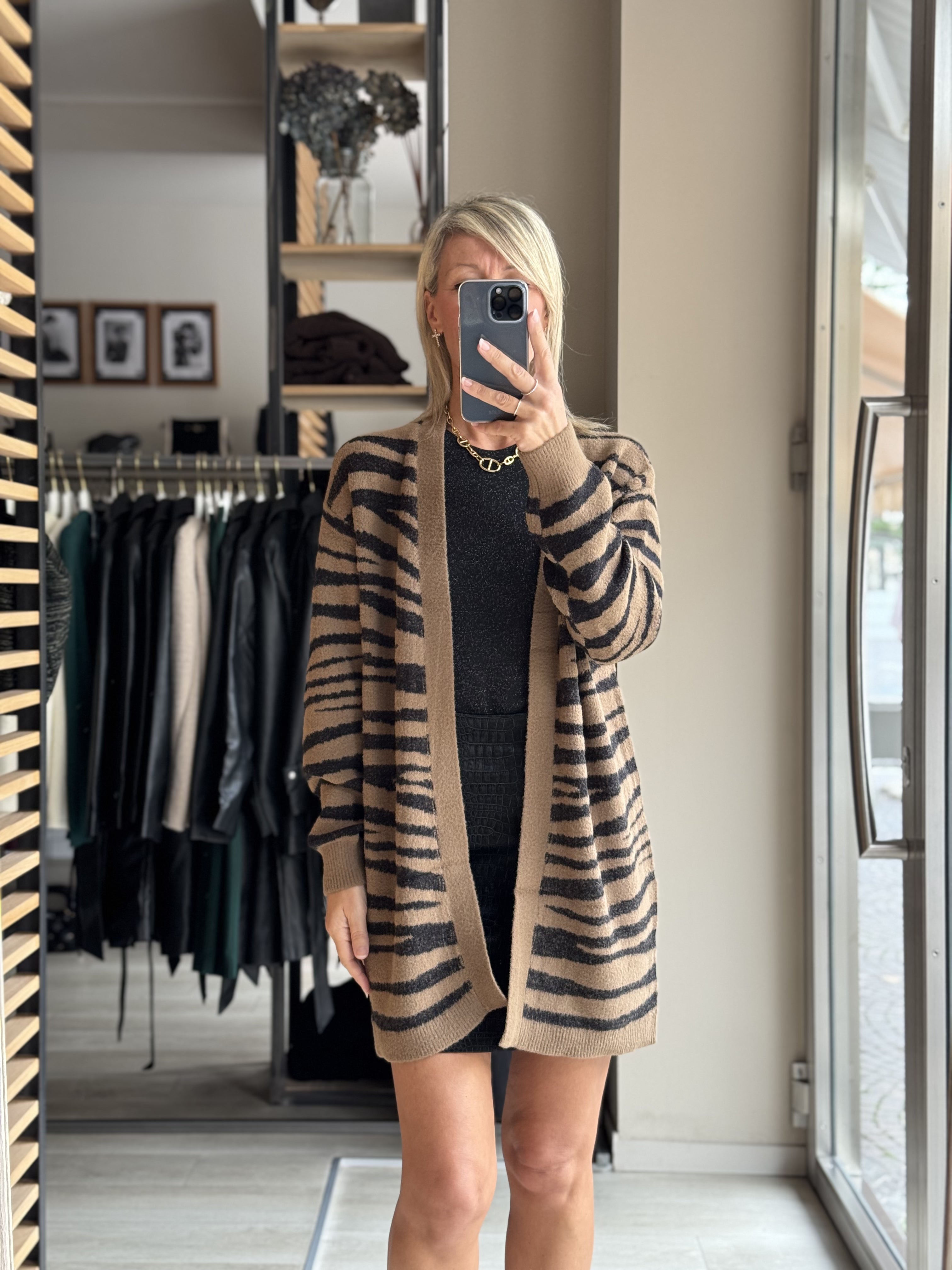 Cardigan zebrato