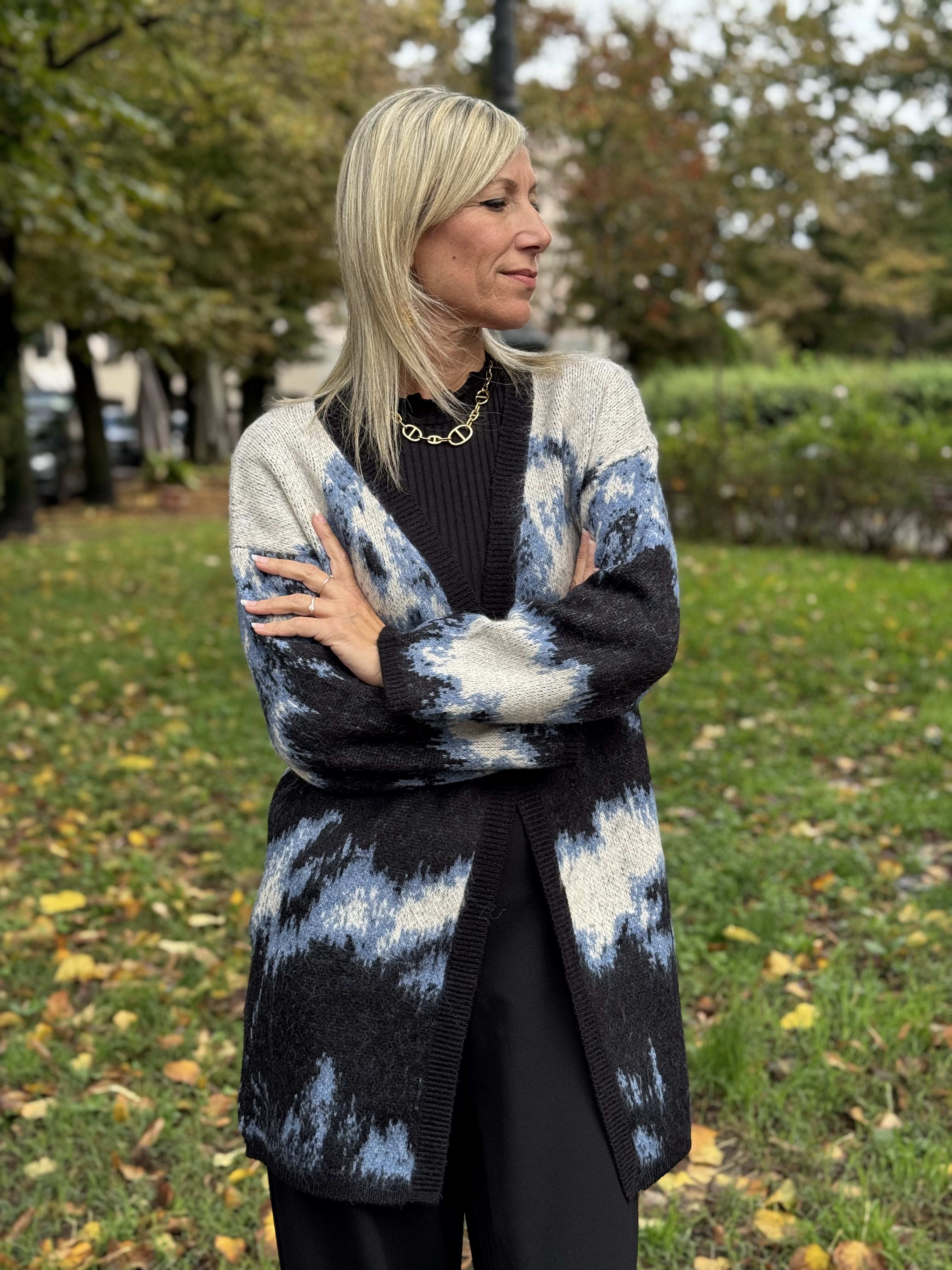 Cardigan variegato
