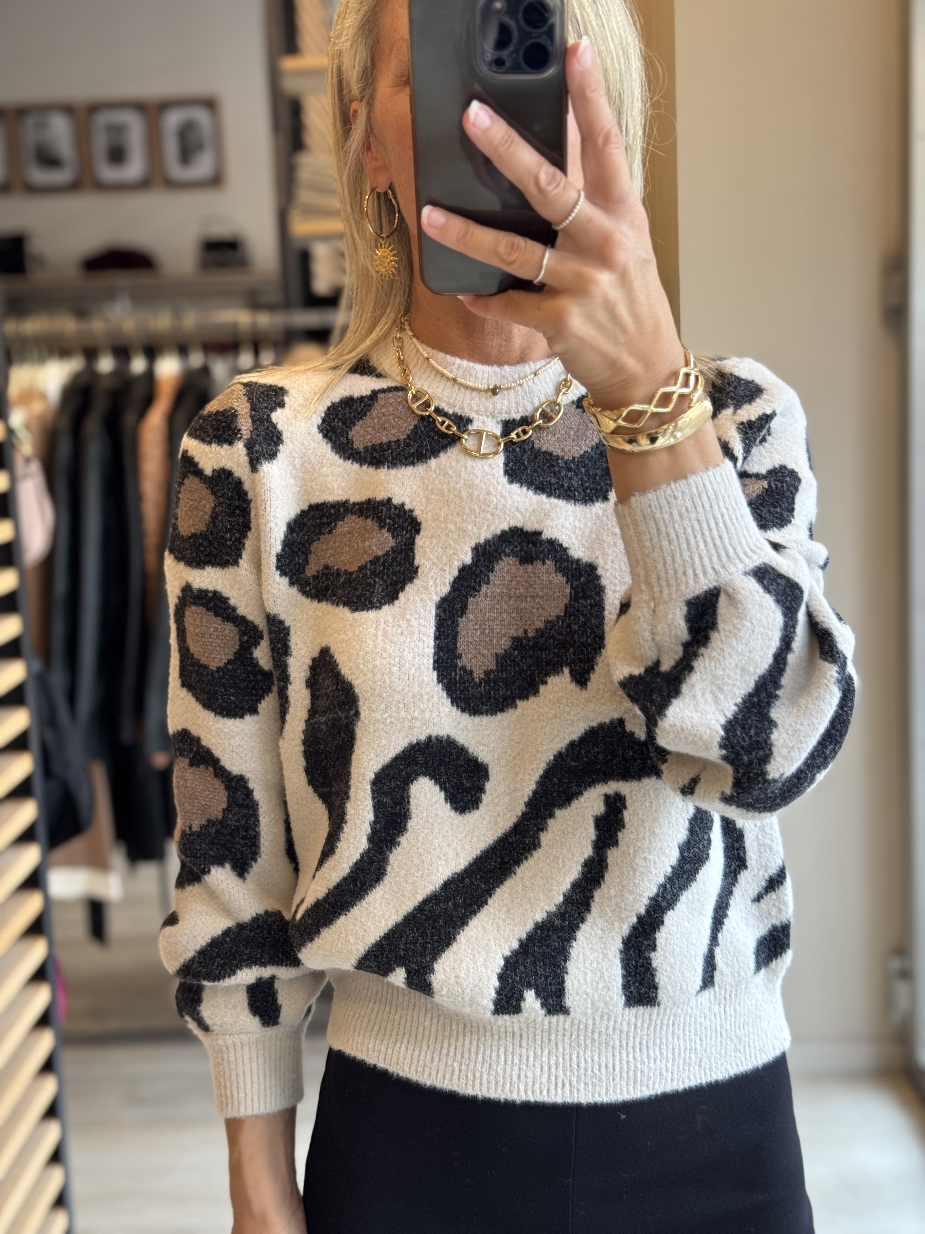 Maglione Animalier Girocollo