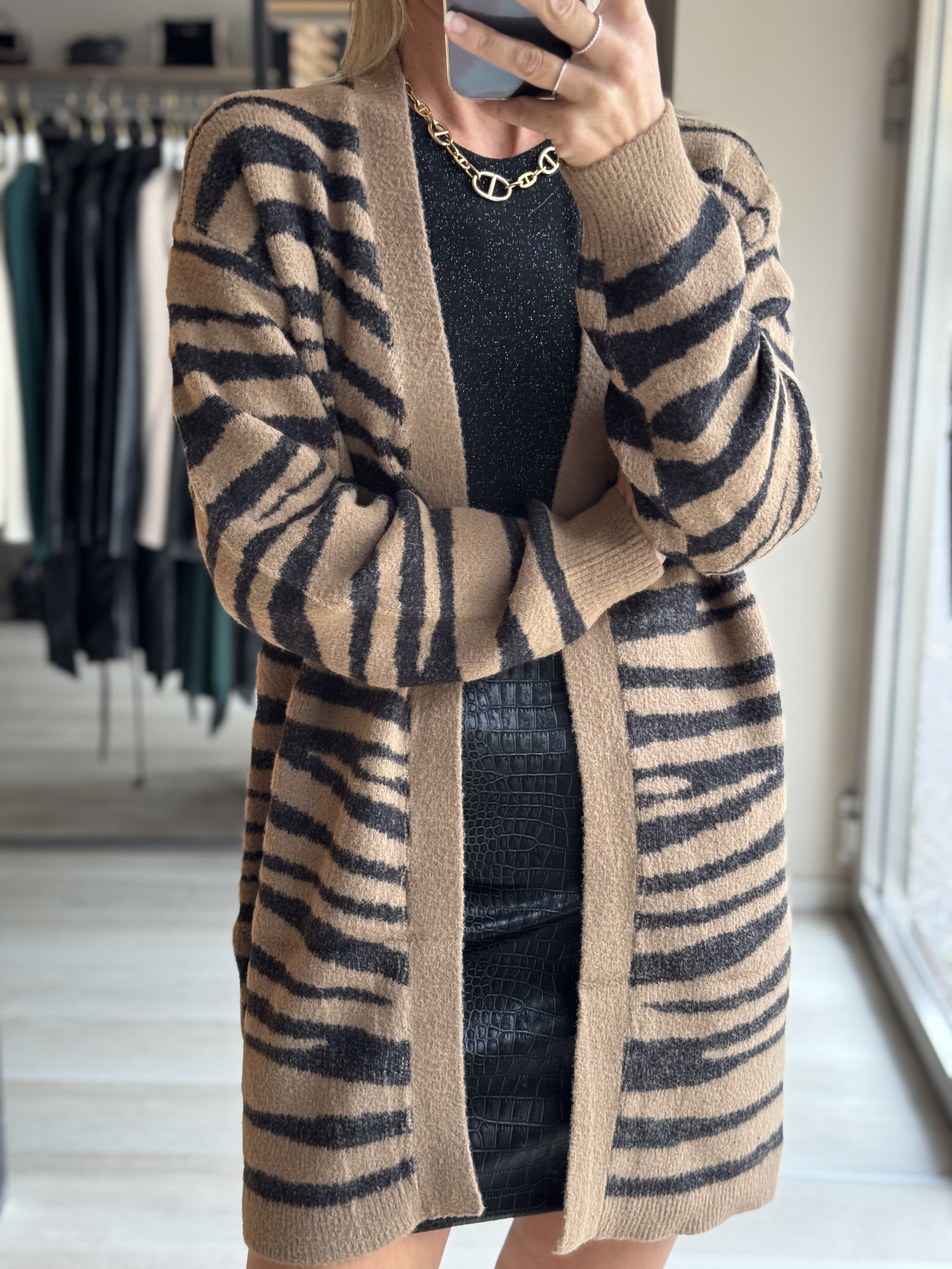 Cardigan zebrato