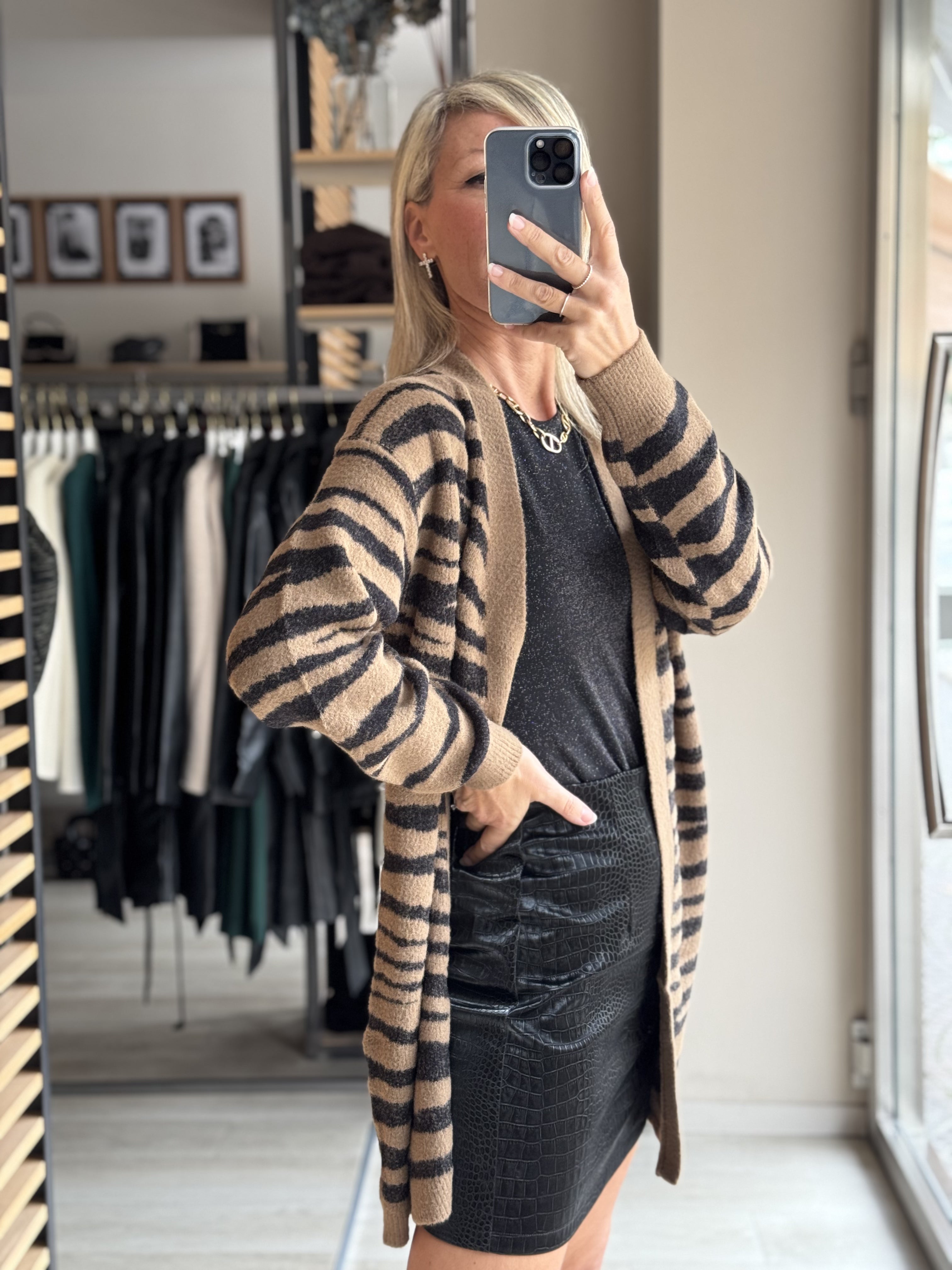 Cardigan zebrato