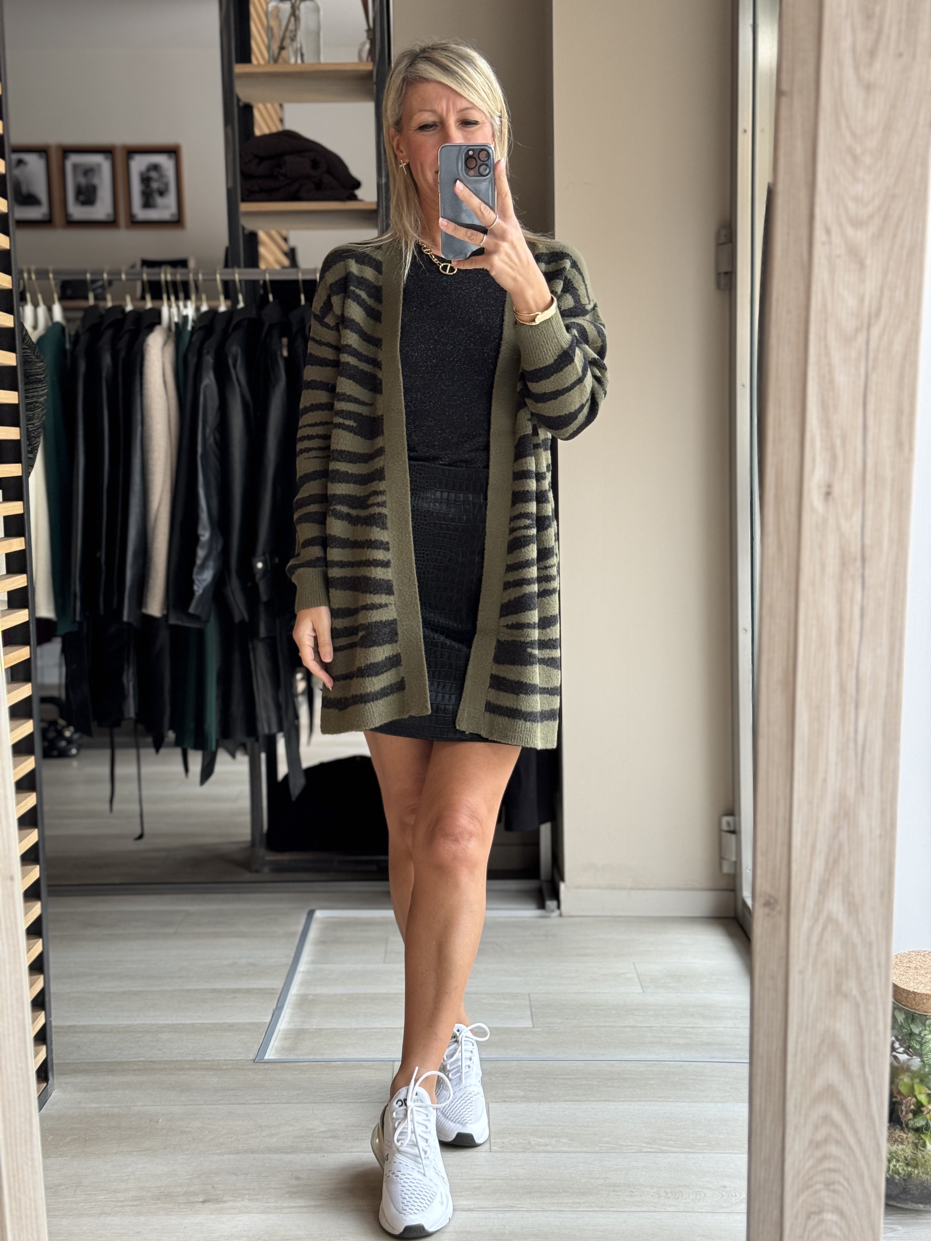 Cardigan zebrato