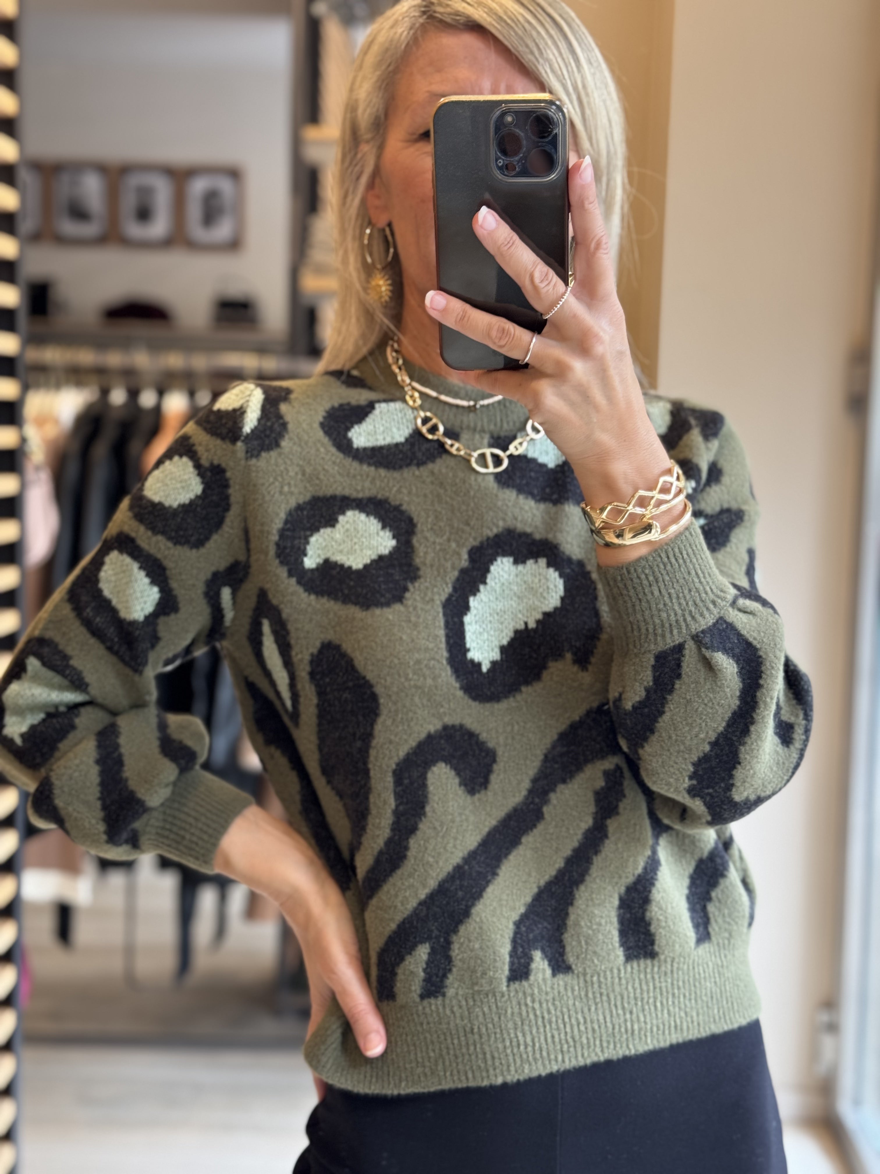 Maglione Animalier Girocollo