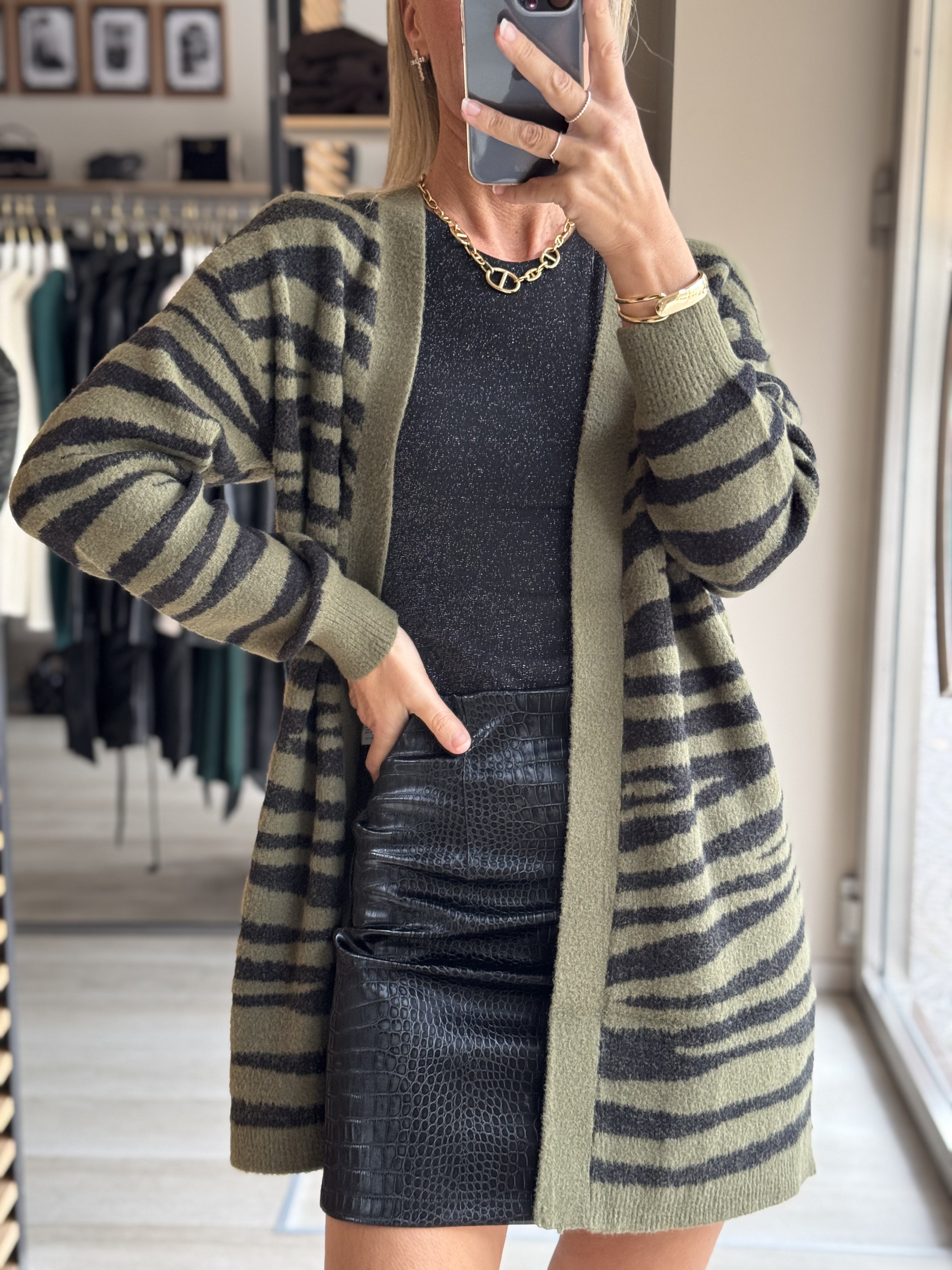 Cardigan zebrato