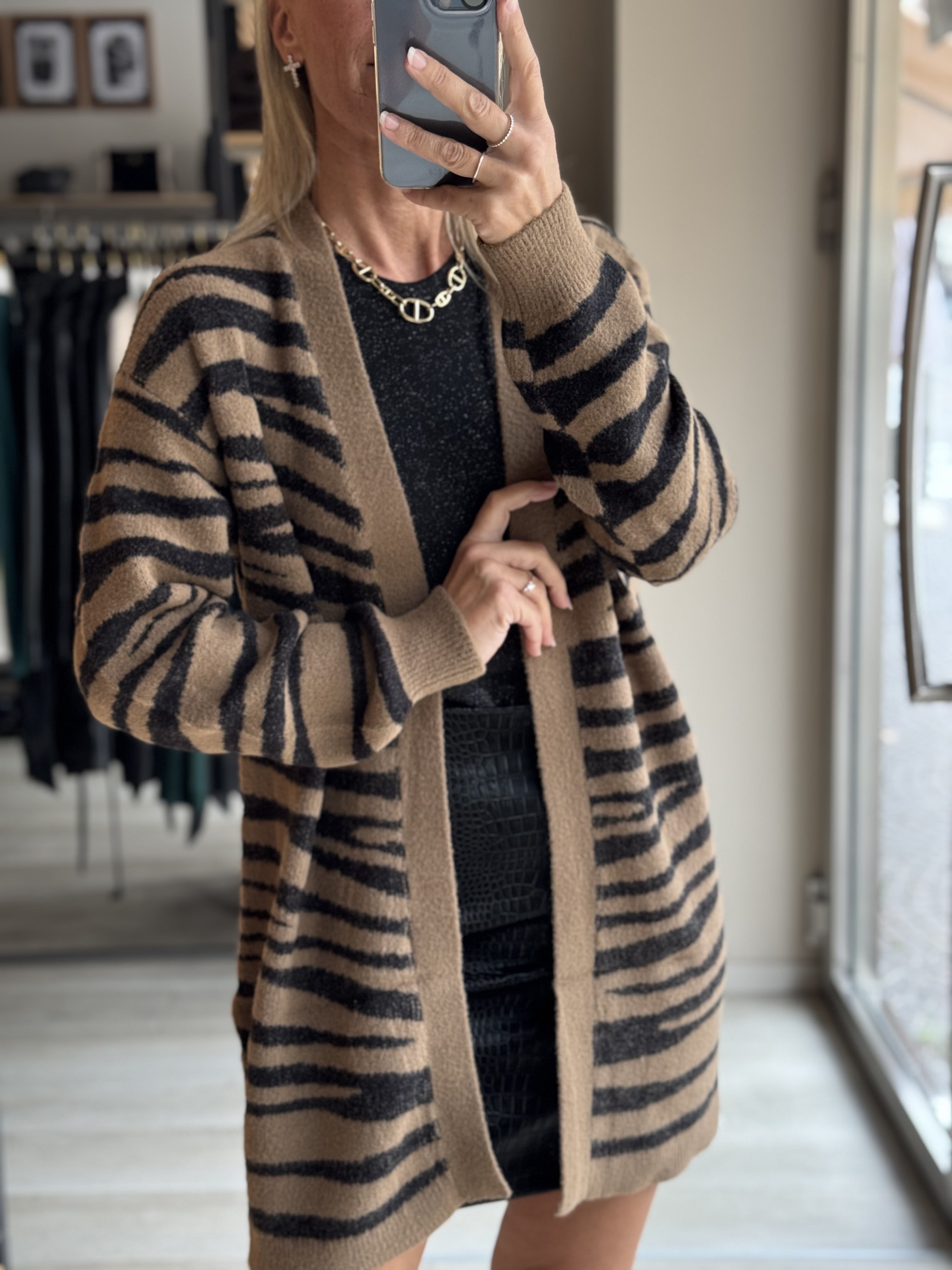 Cardigan zebrato