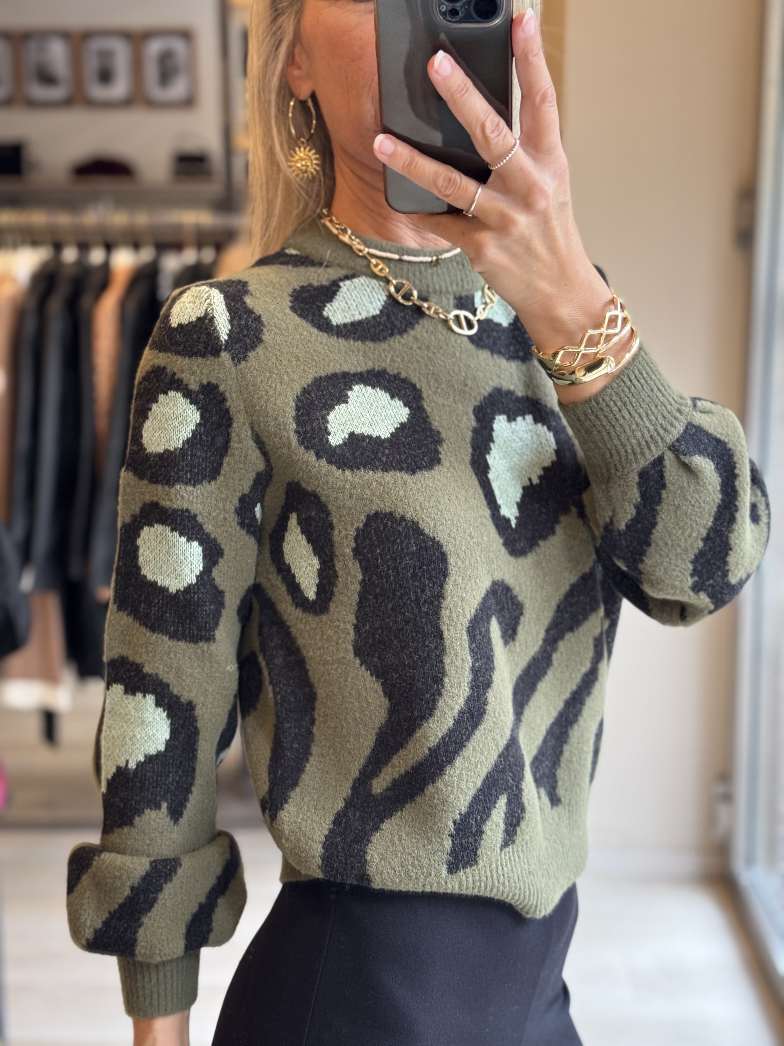 Maglione Animalier Girocollo