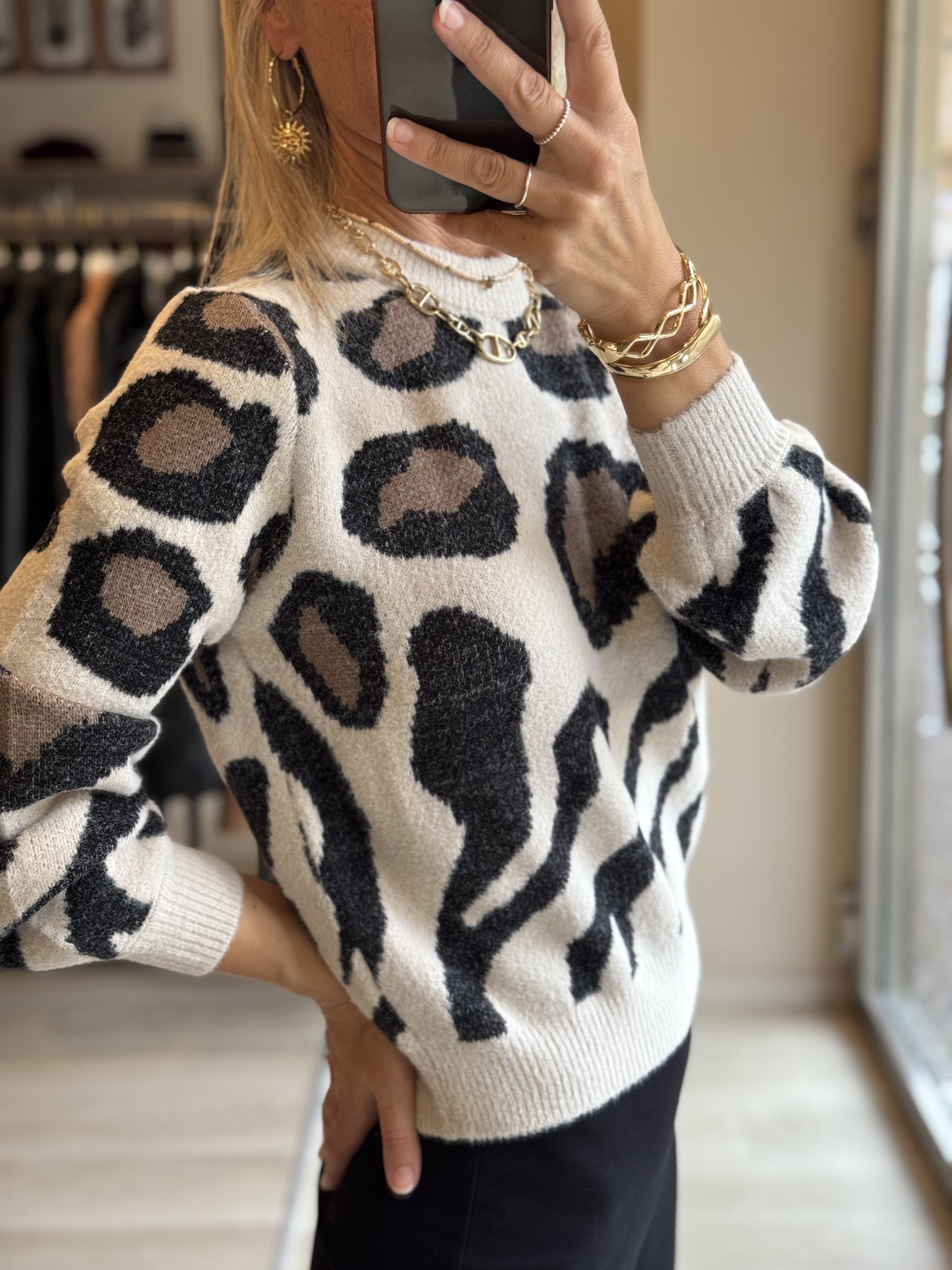 Maglione Animalier Girocollo