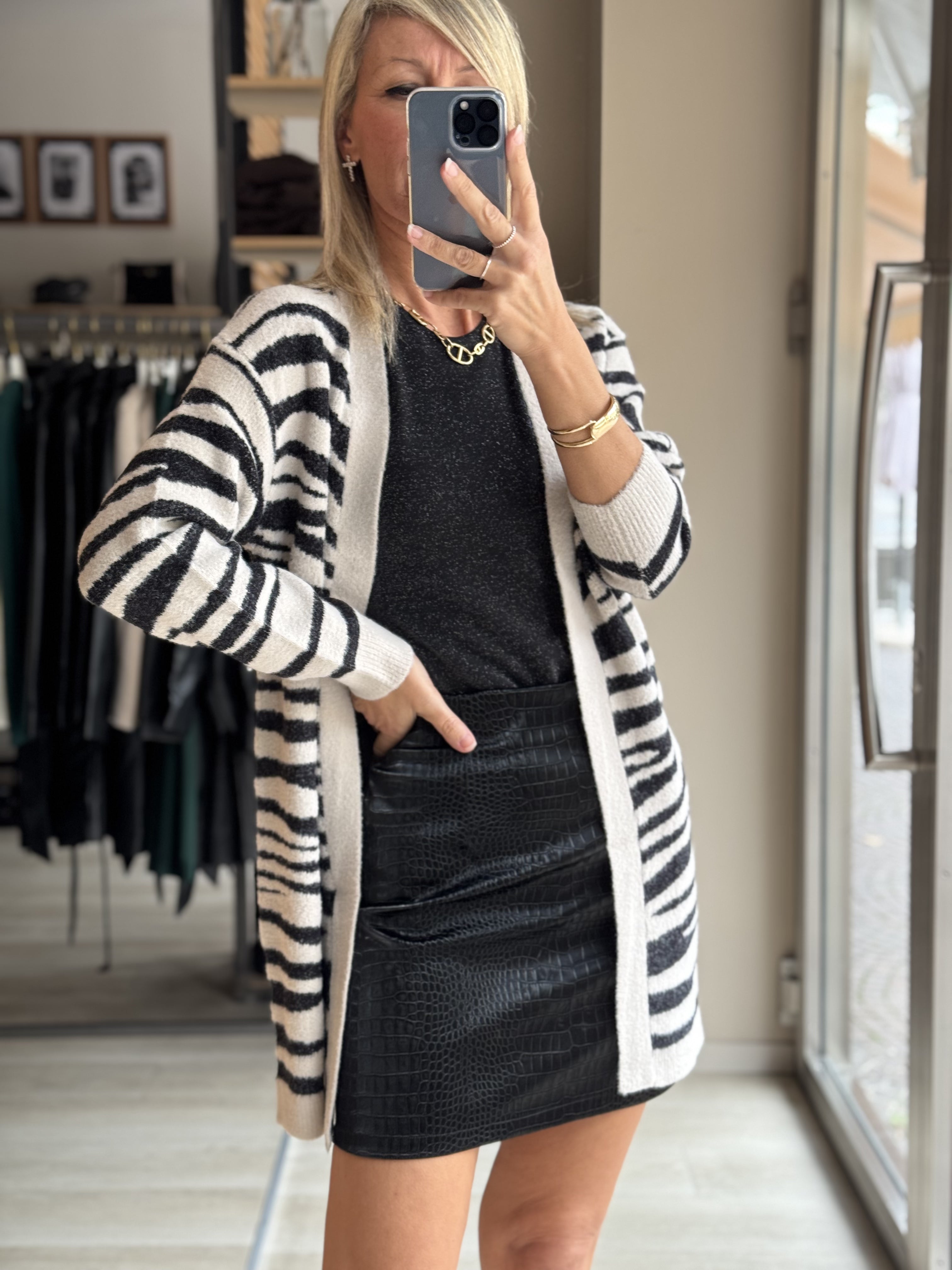 Cardigan zebrato
