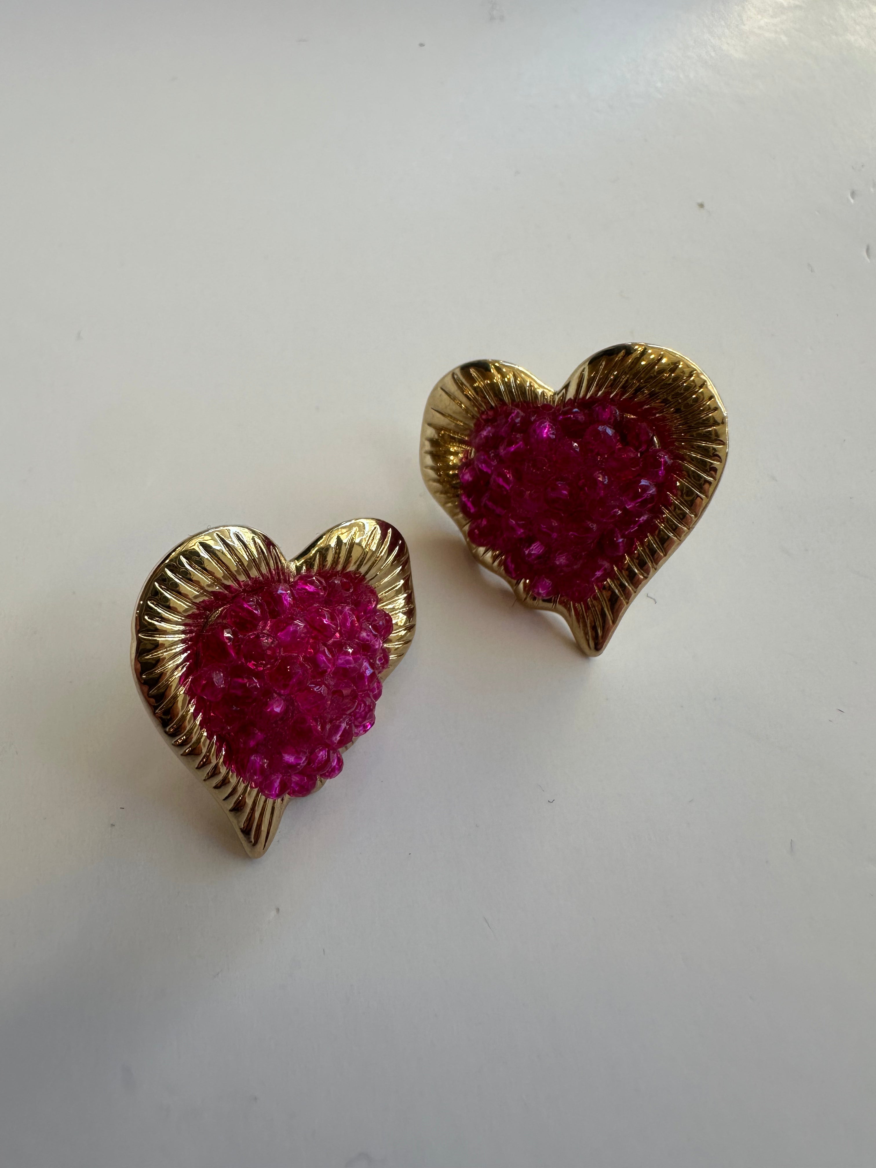 Orecchini cuore rosa