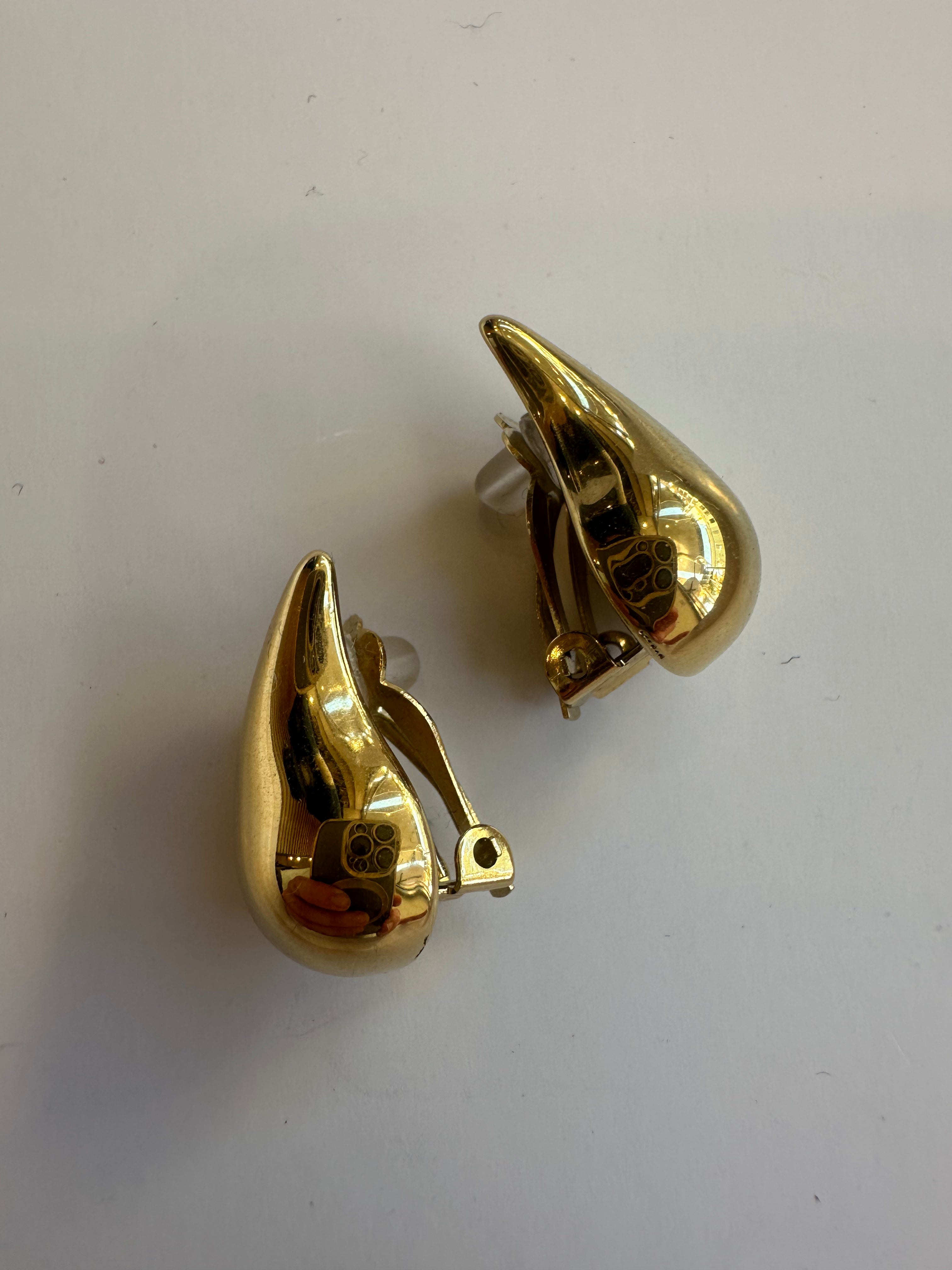 Orecchini goccia a clip oro