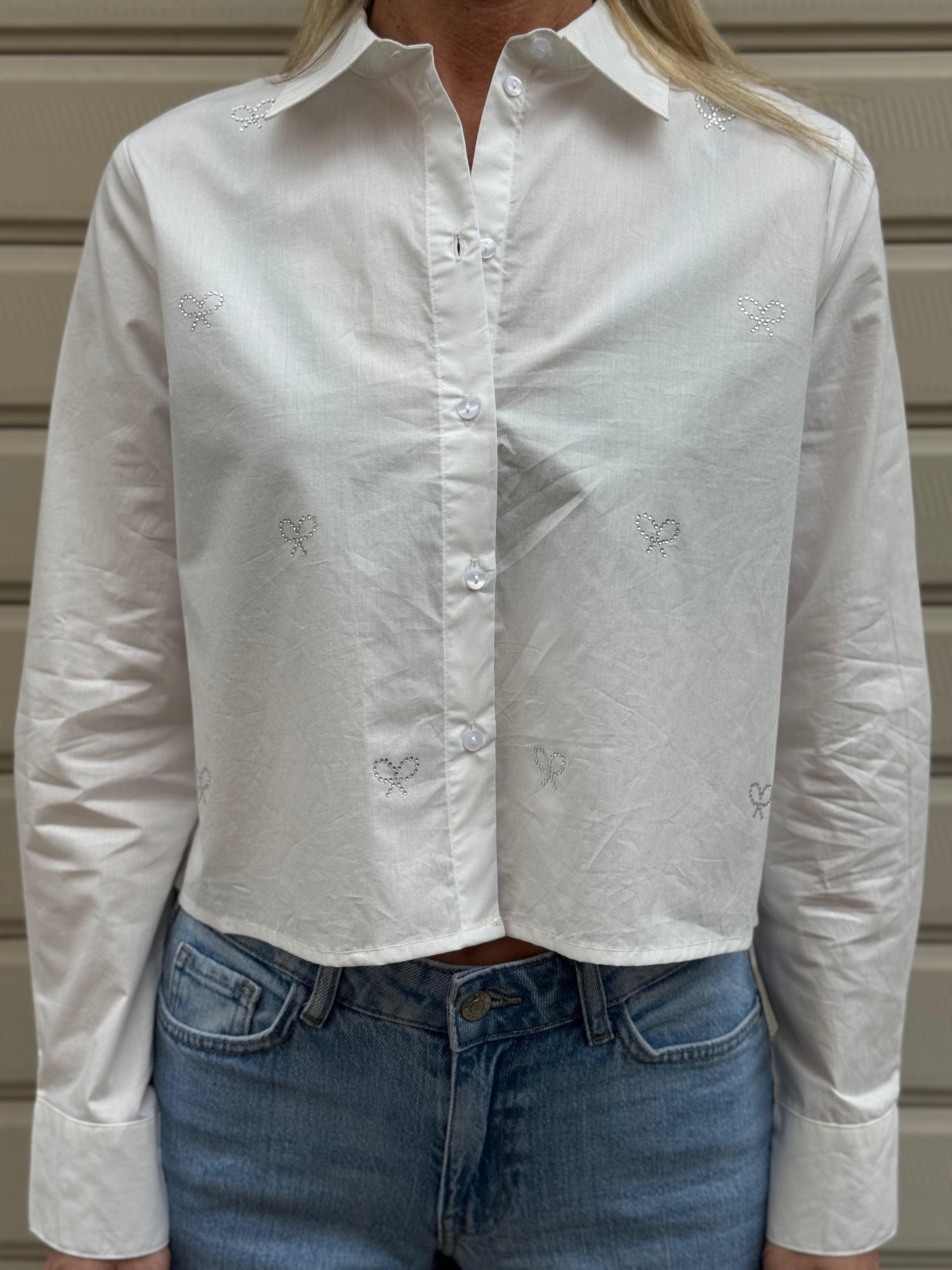 Camicia crop fiocchi strass jdy