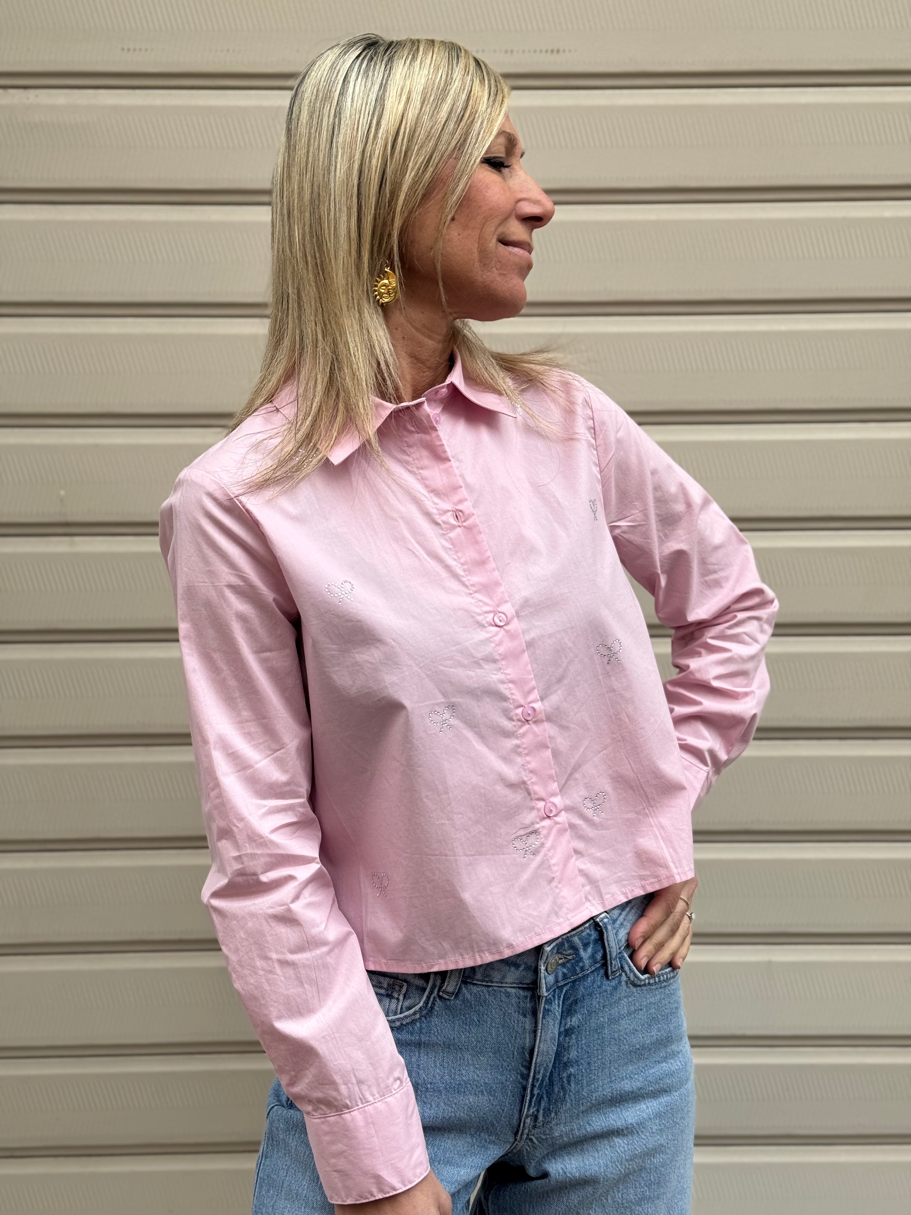 Camicia crop fiocchi strass jdy