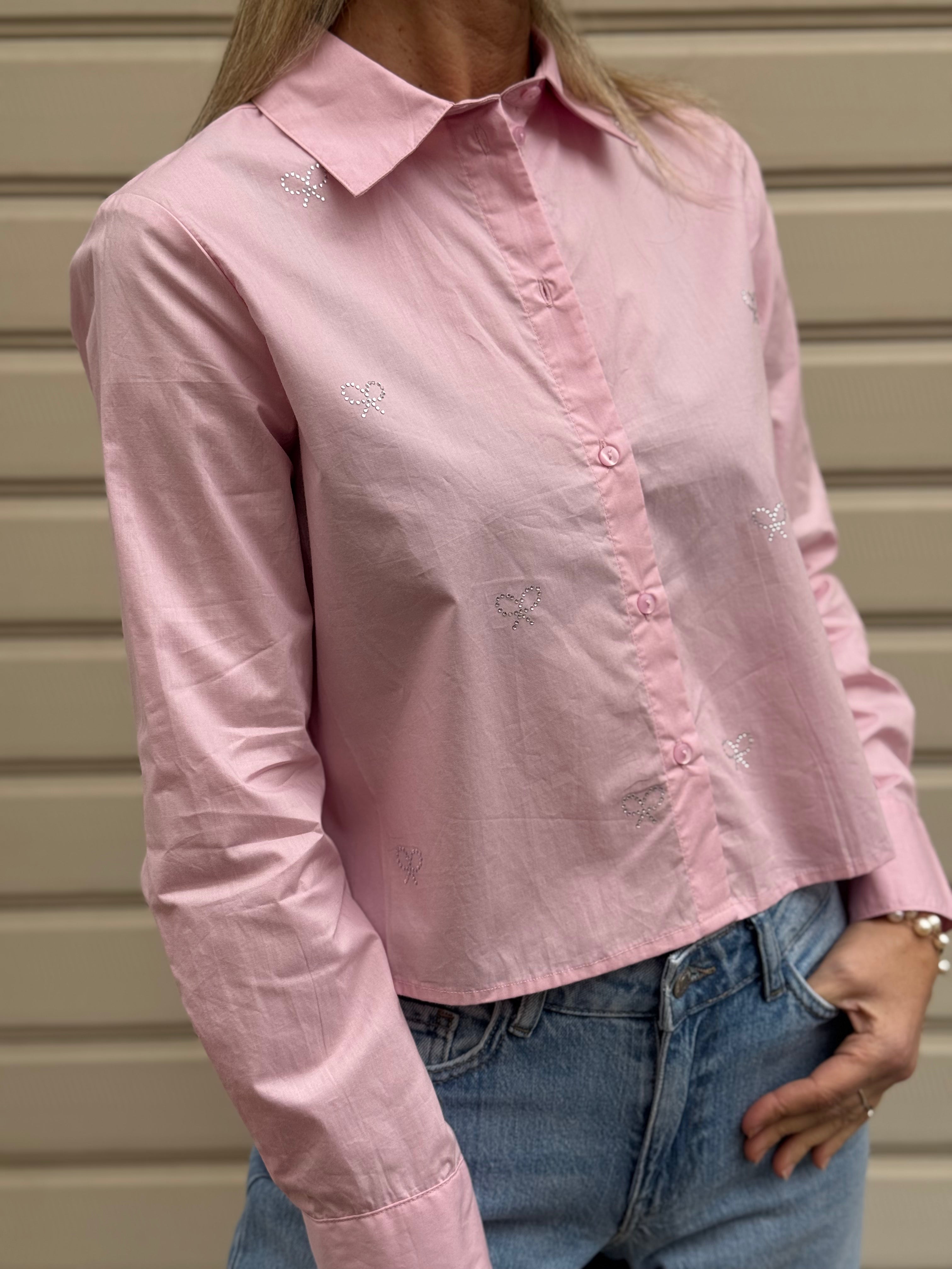 Camicia crop fiocchi strass jdy