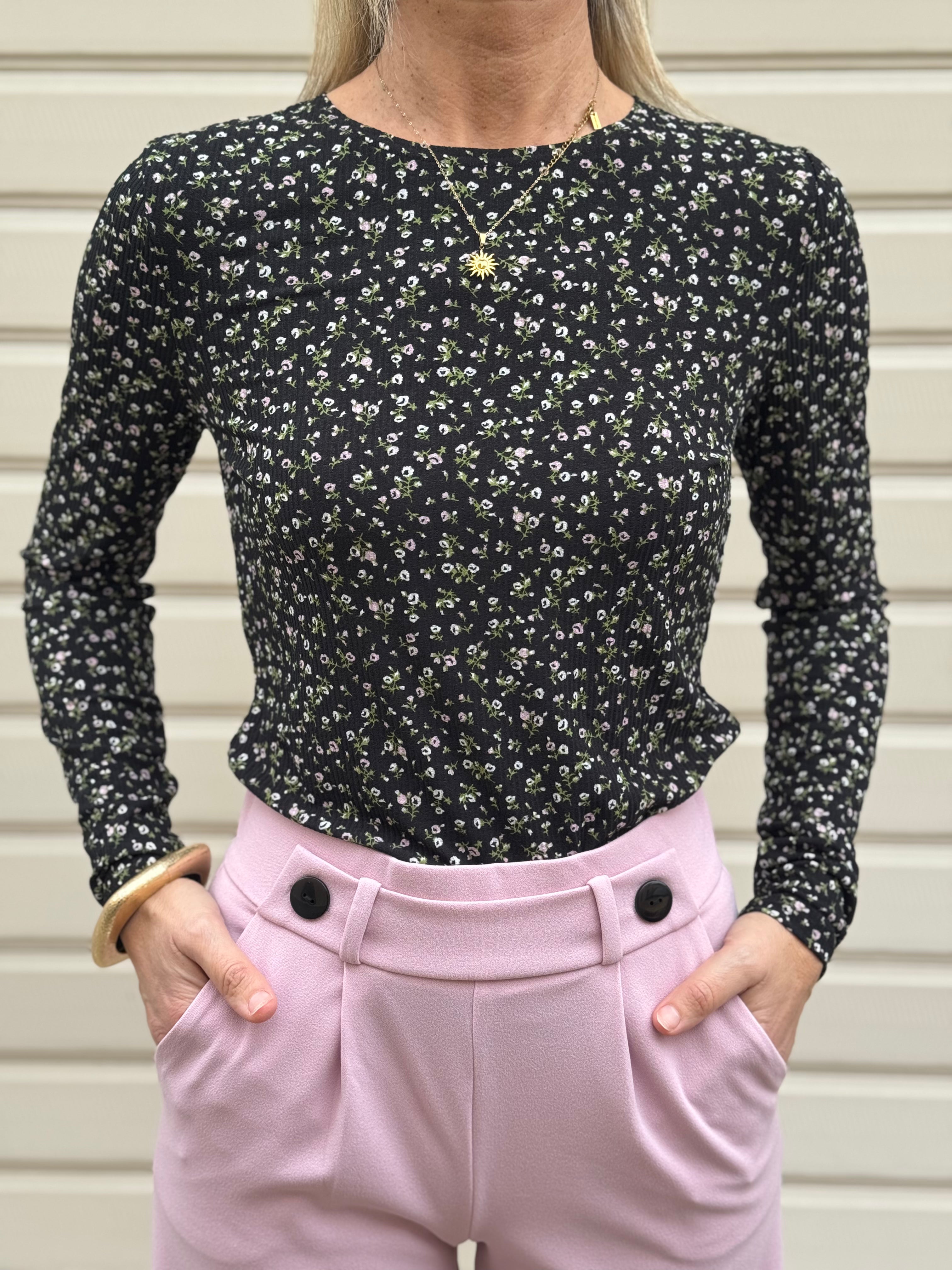 Maglia fiorellini girocollo jdy