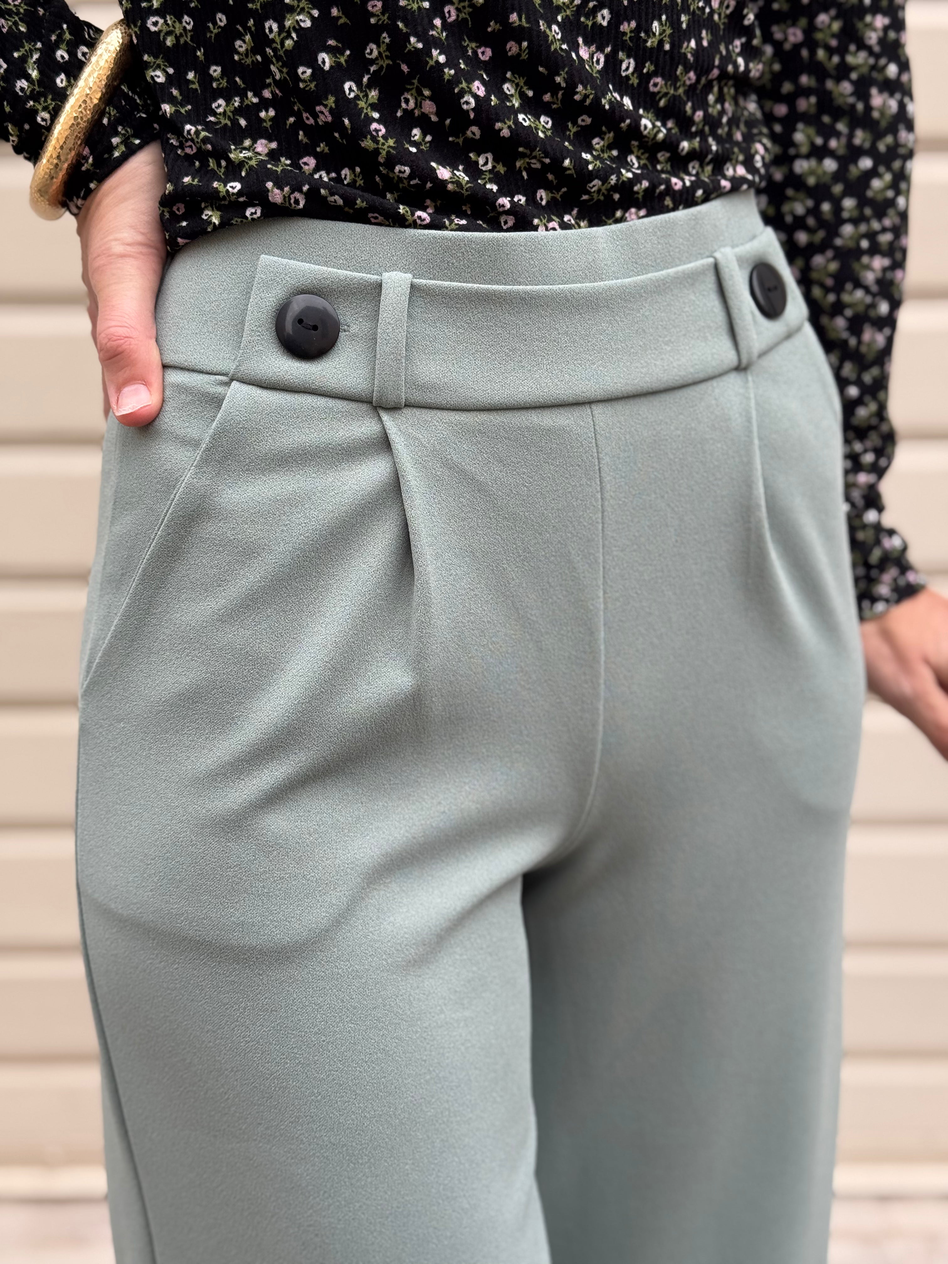 Pantalone fascetta bottoni jdy