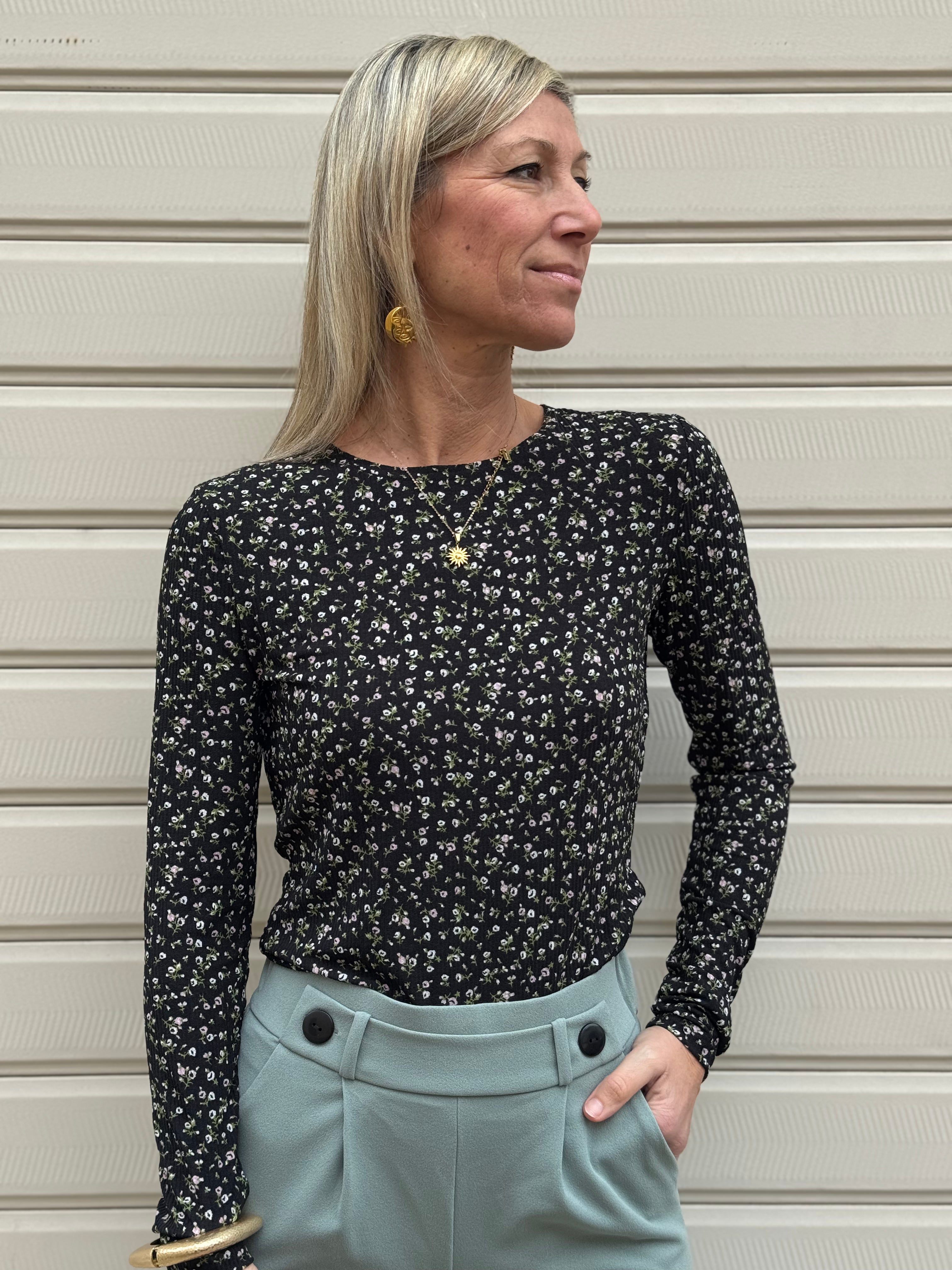 Maglia fiorellini girocollo jdy