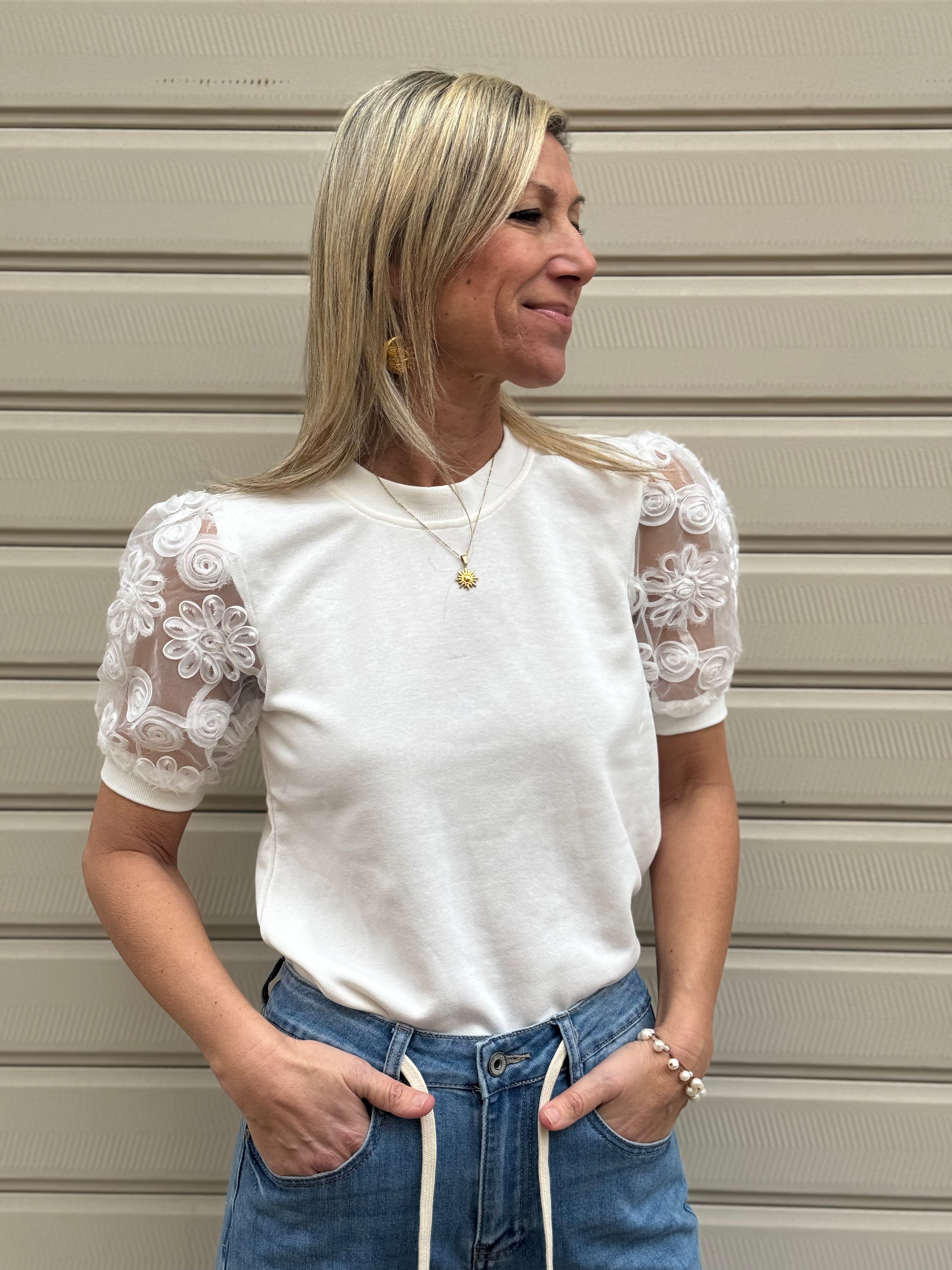 Girocollo manica tulle jdy