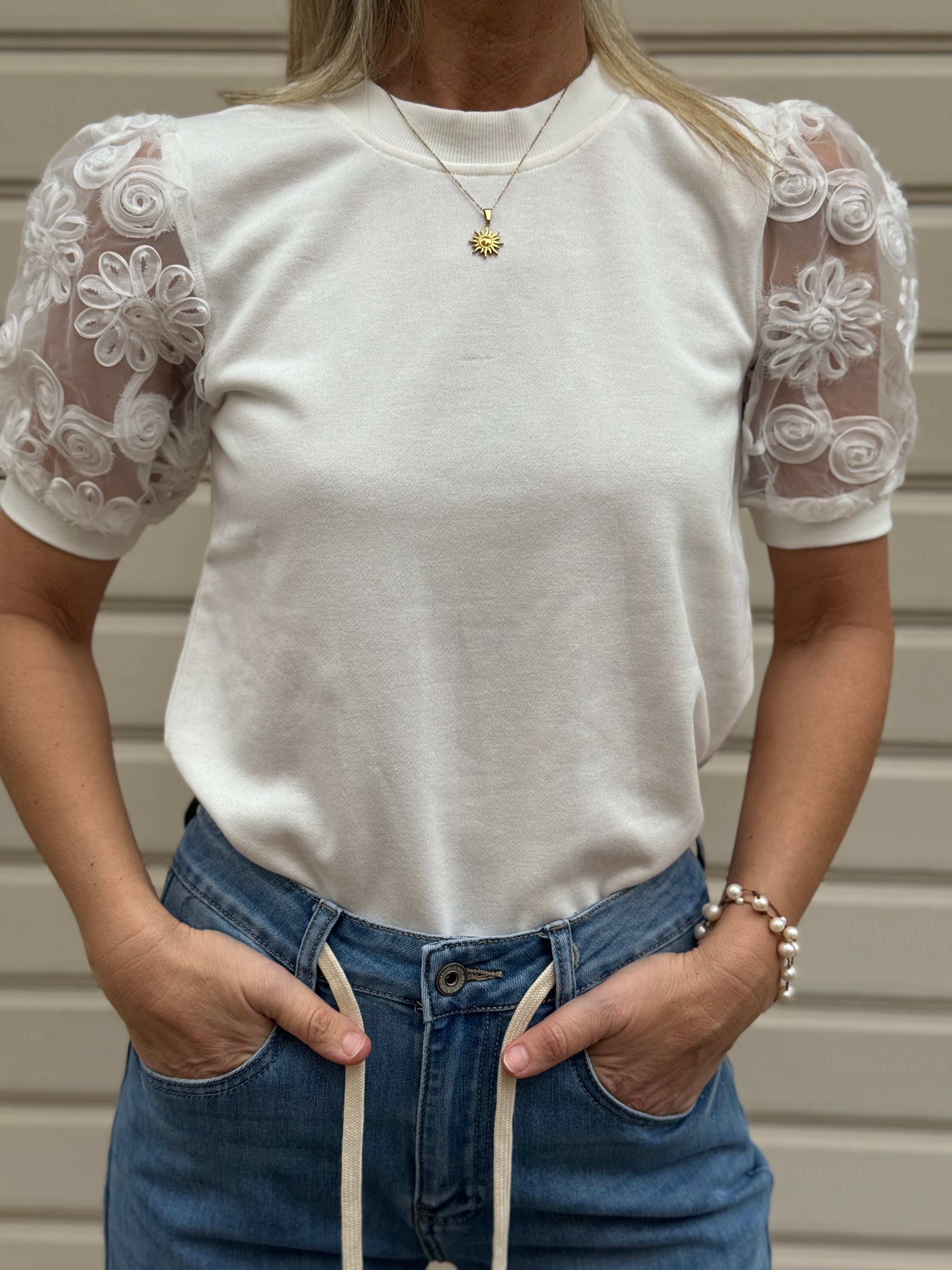 Girocollo manica tulle jdy