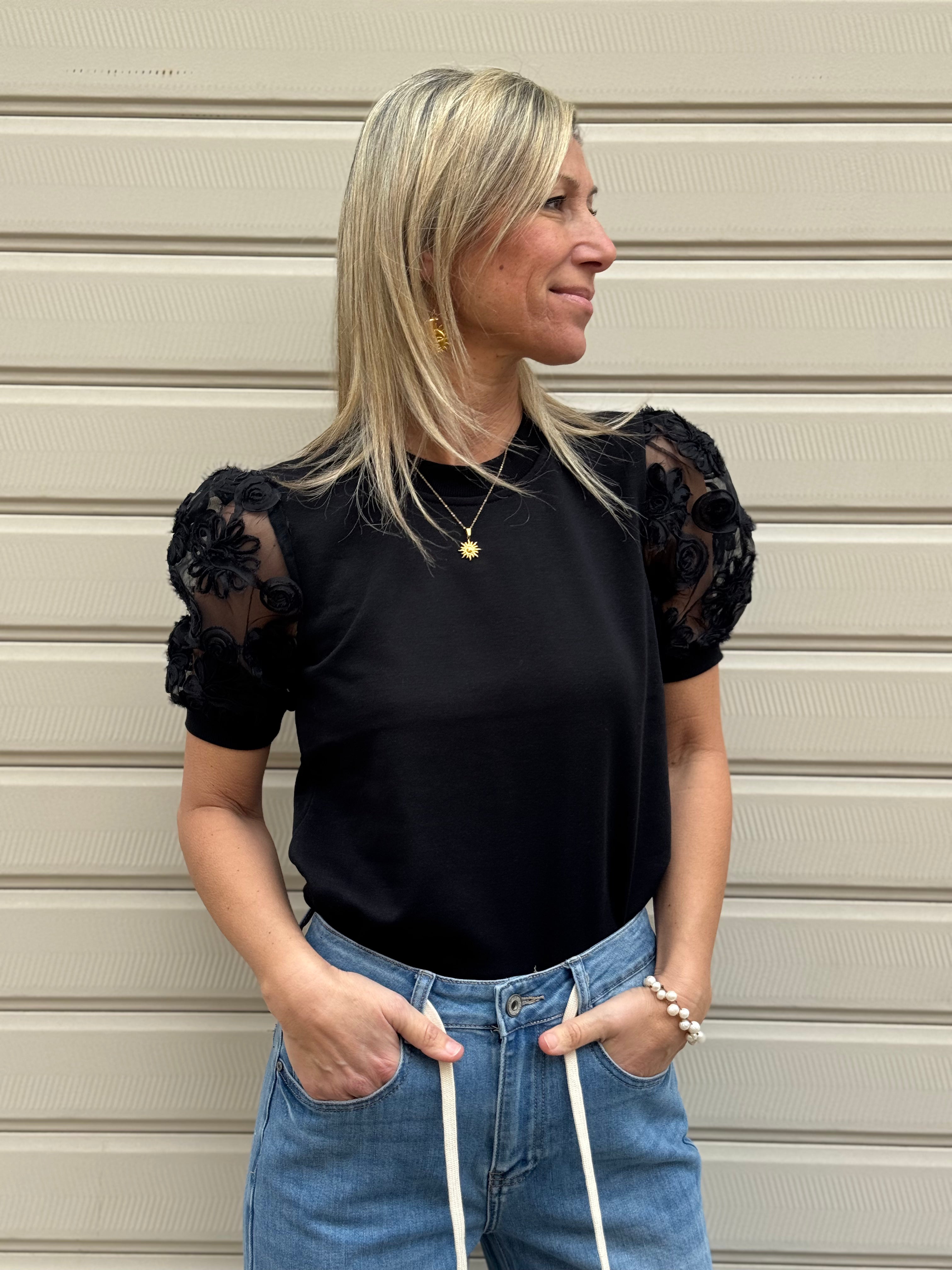 Girocollo manica tulle jdy