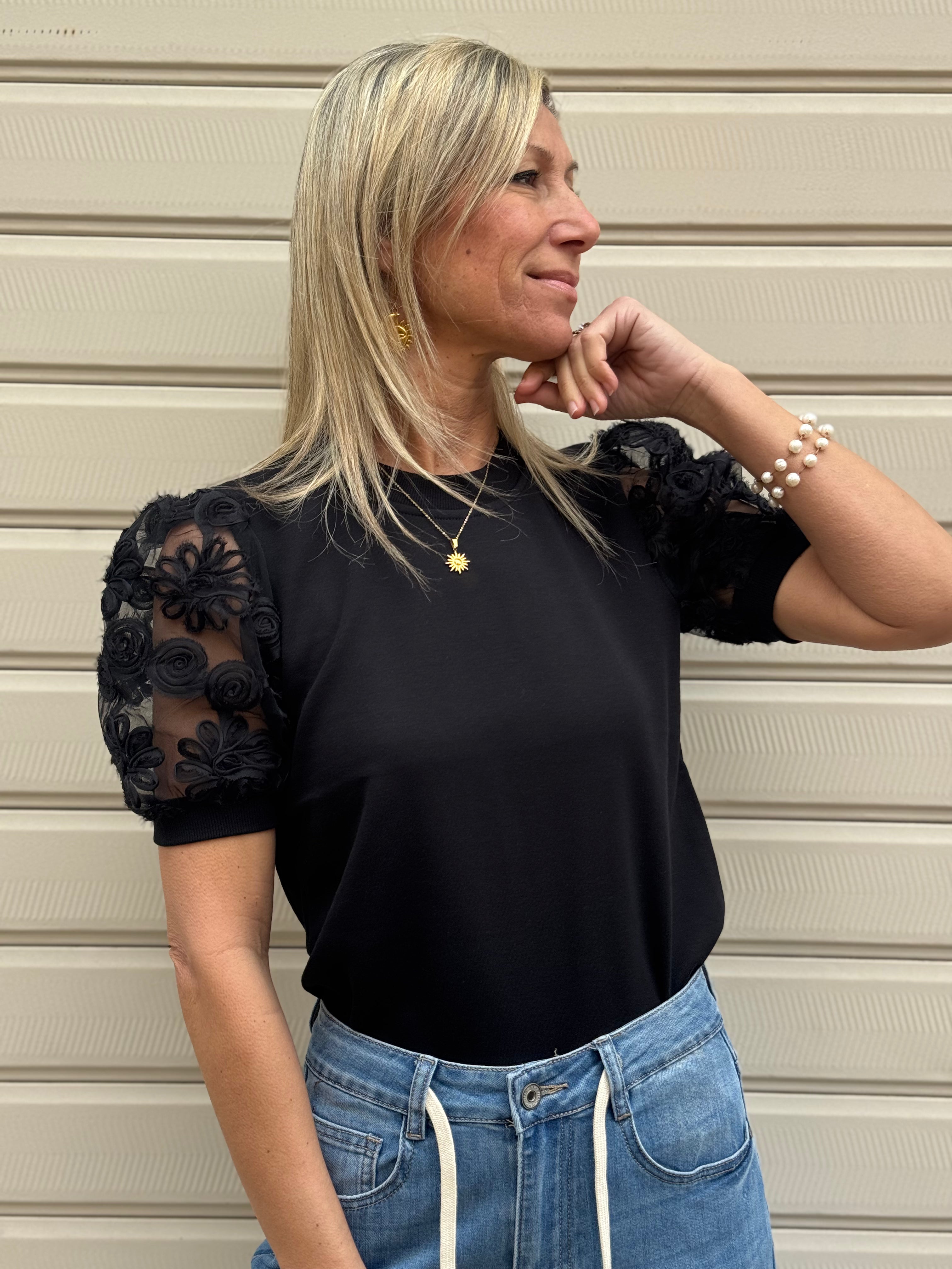 Girocollo manica tulle jdy